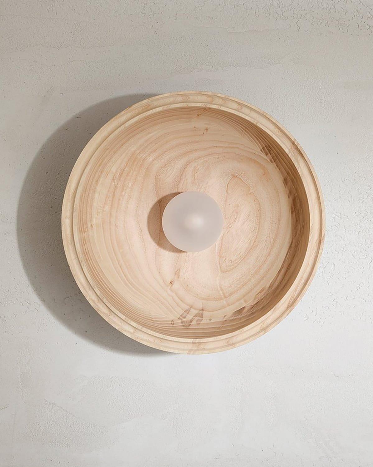 Selene minimalistic timber dish wall light on Nook Collections