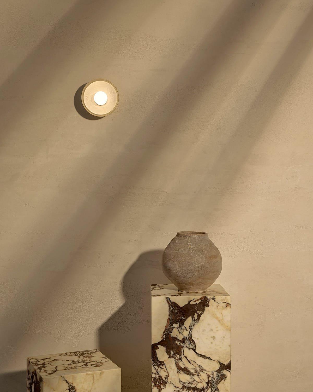 Selene minimalistic timber dish wall light on Nook Collections