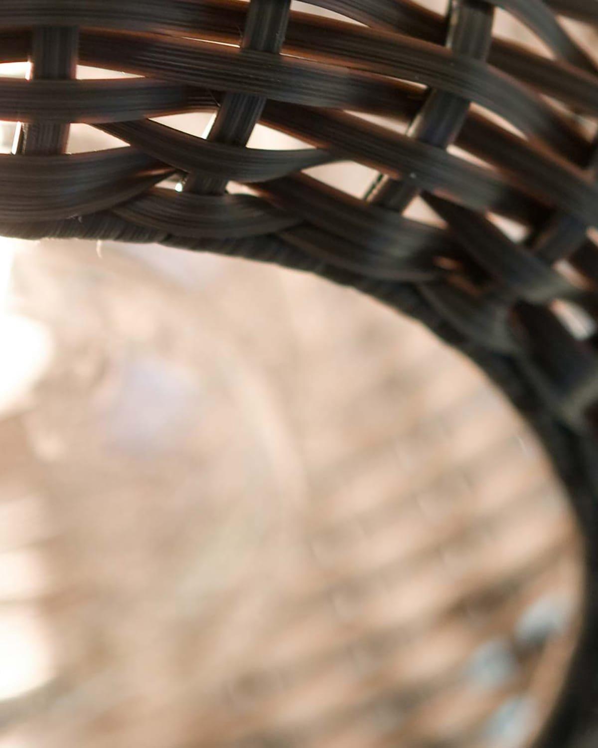 ralph pendant light hand woven synthetic rattan detail in brown
