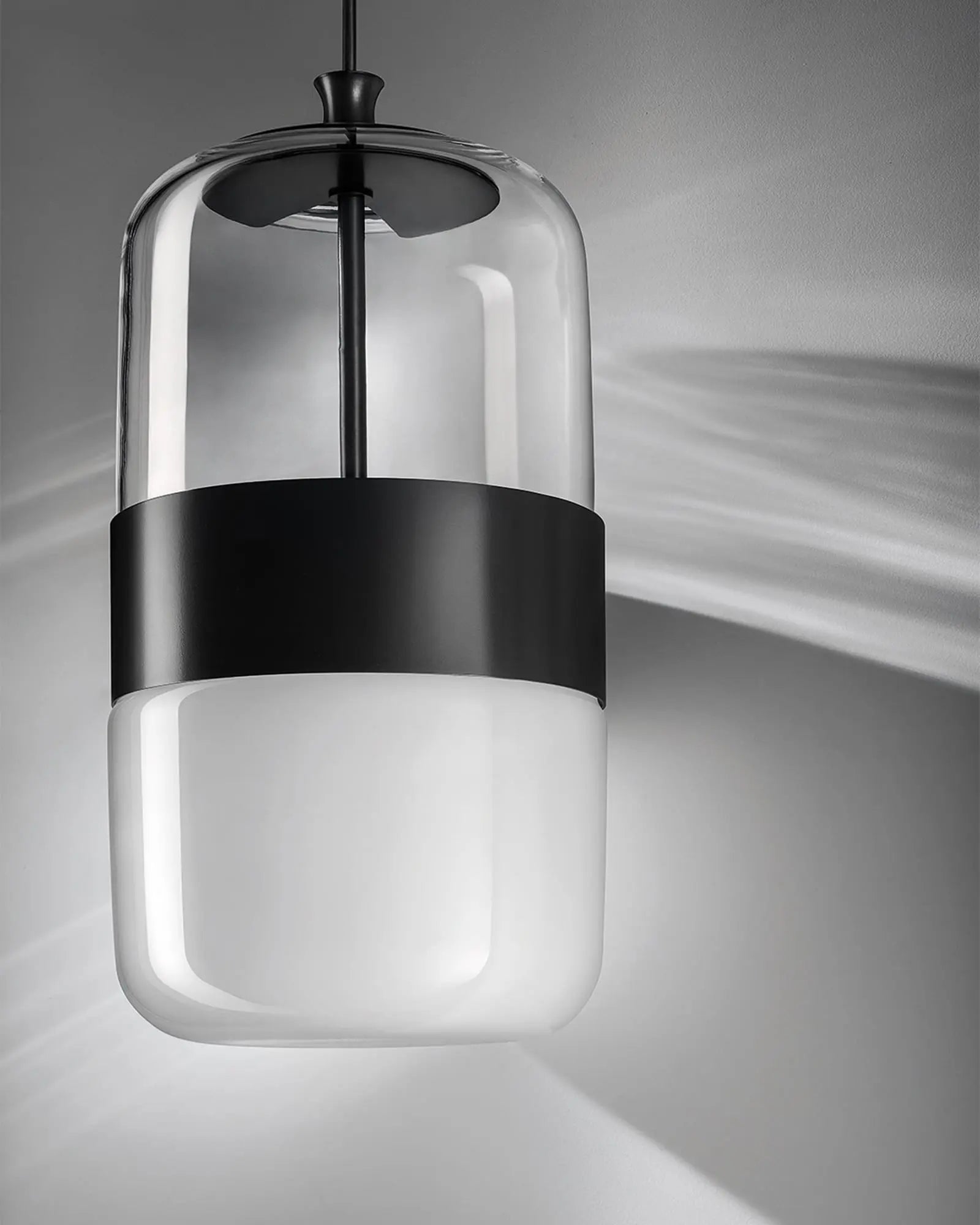 Fura Venetian mouth blown glass pendant black