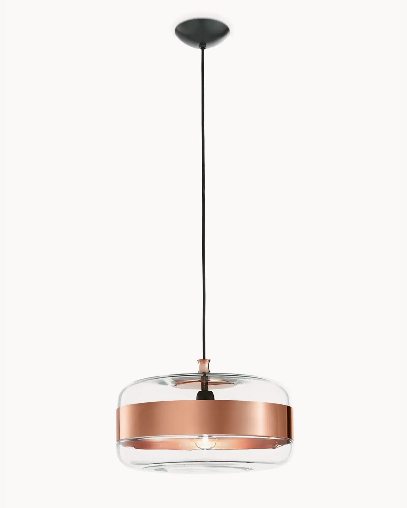 Fura Venetian mouth blown glass pendant copper large