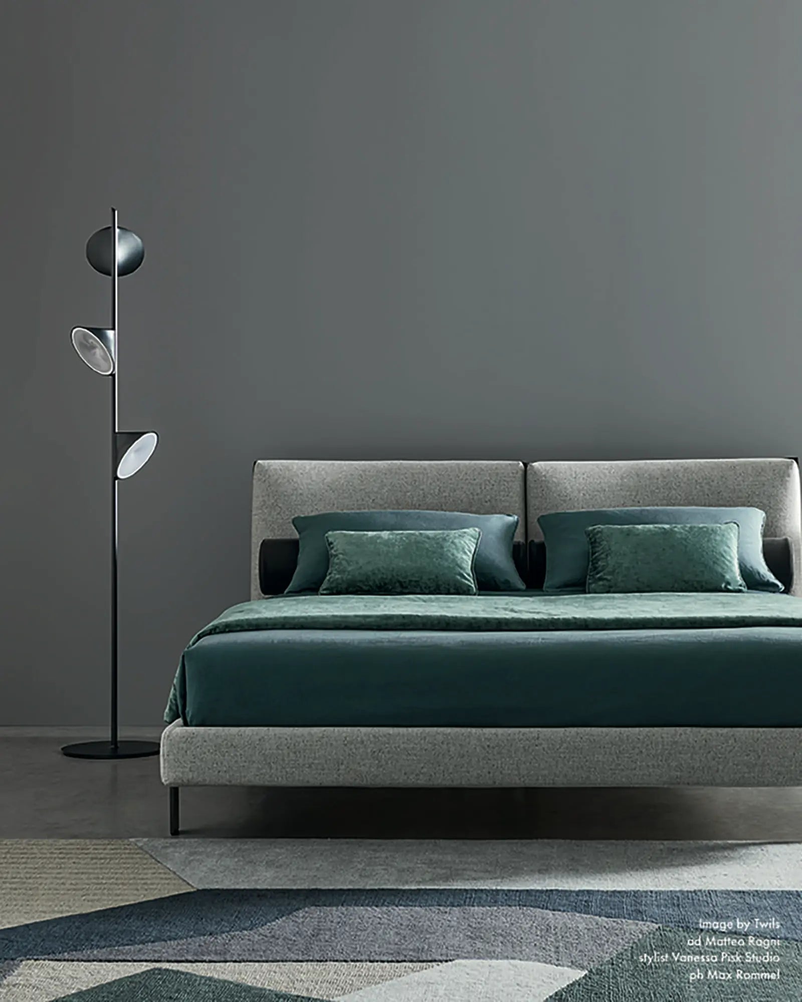 Orchid modern 3 lights floor lamp on bedside