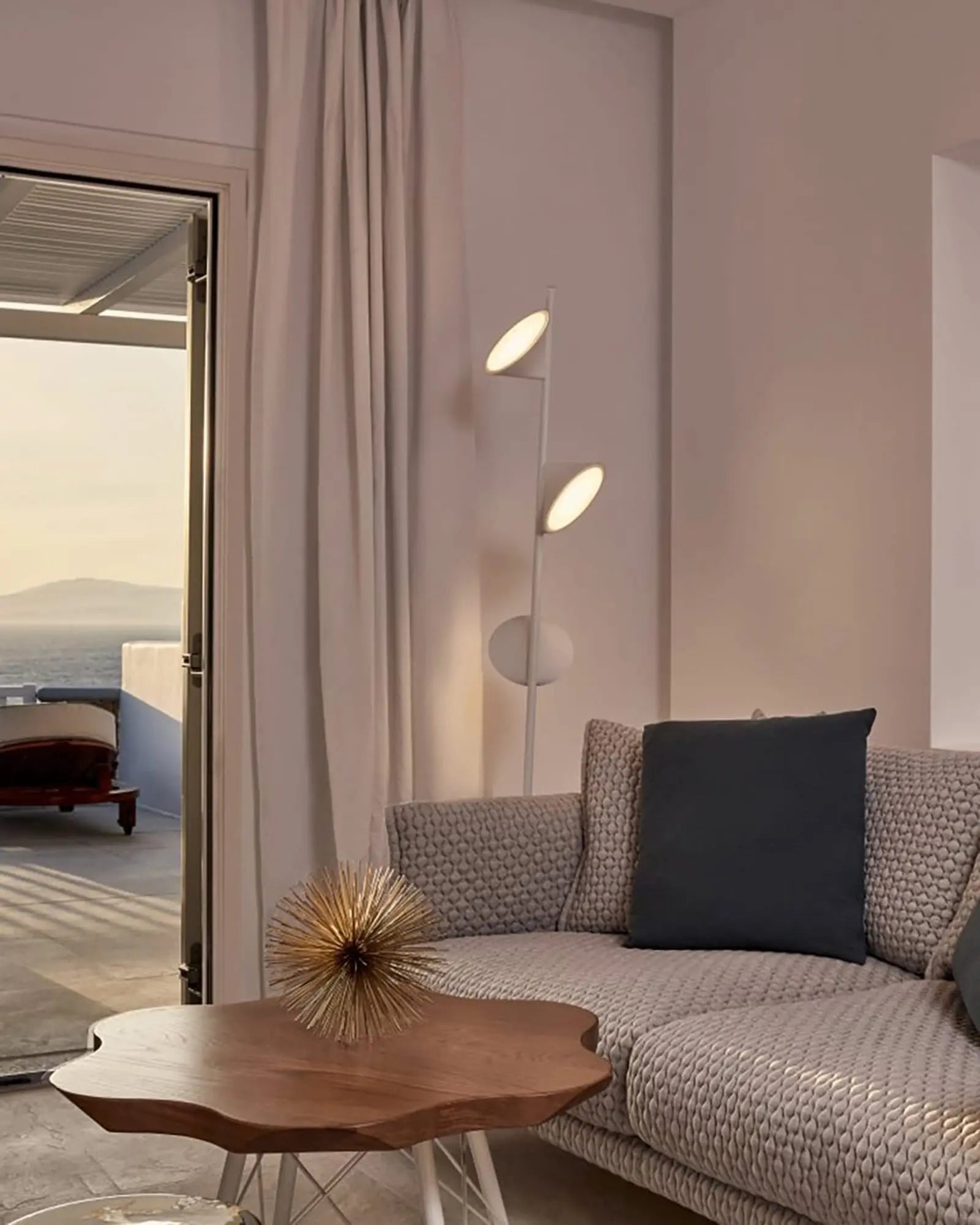 Orchid modern 3 lights floor lamp in a living area