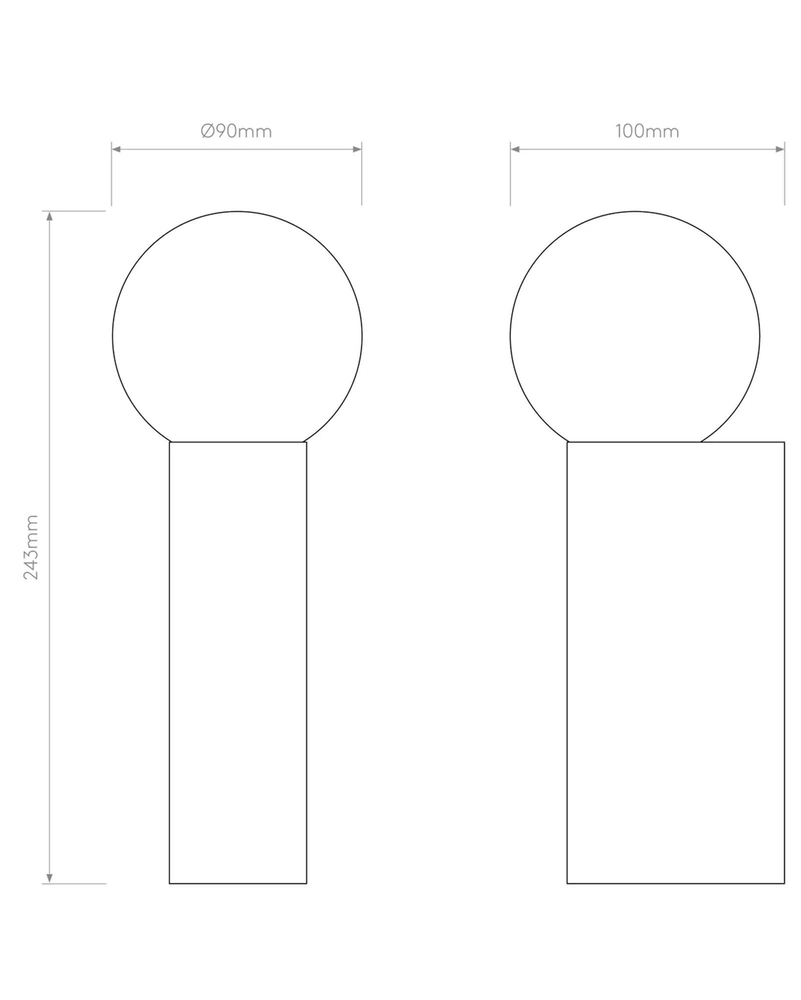 Ortona Single Wall Light sizes