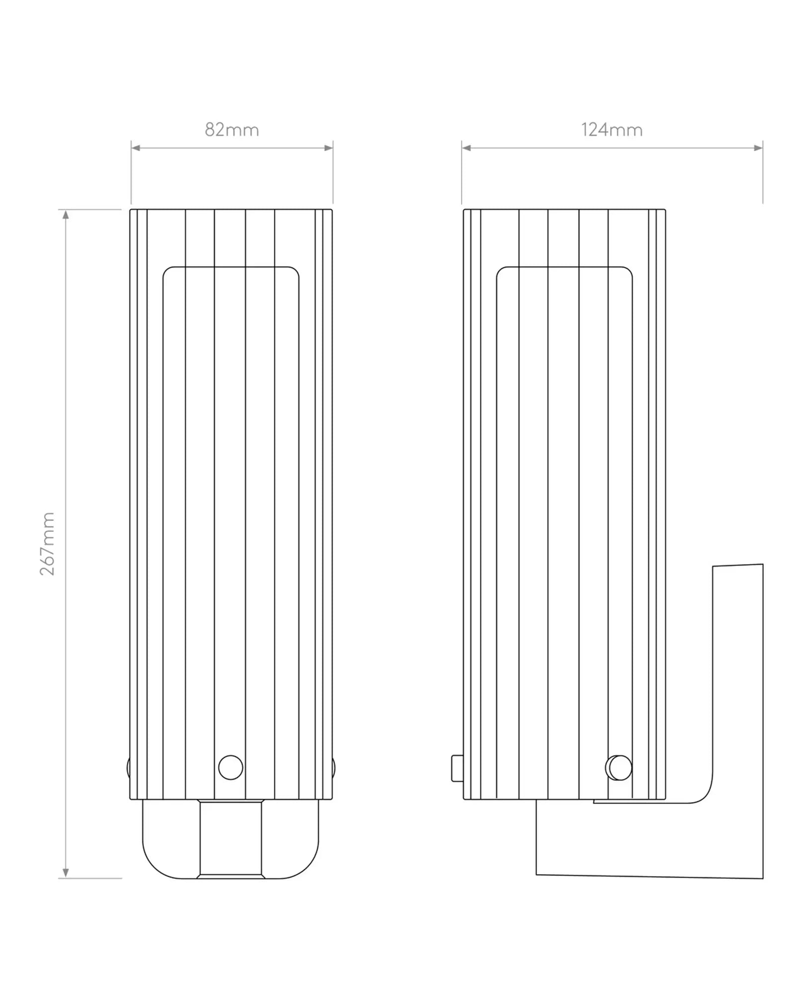Ottavino ribbed glass and chrome bathroom wall light sizes