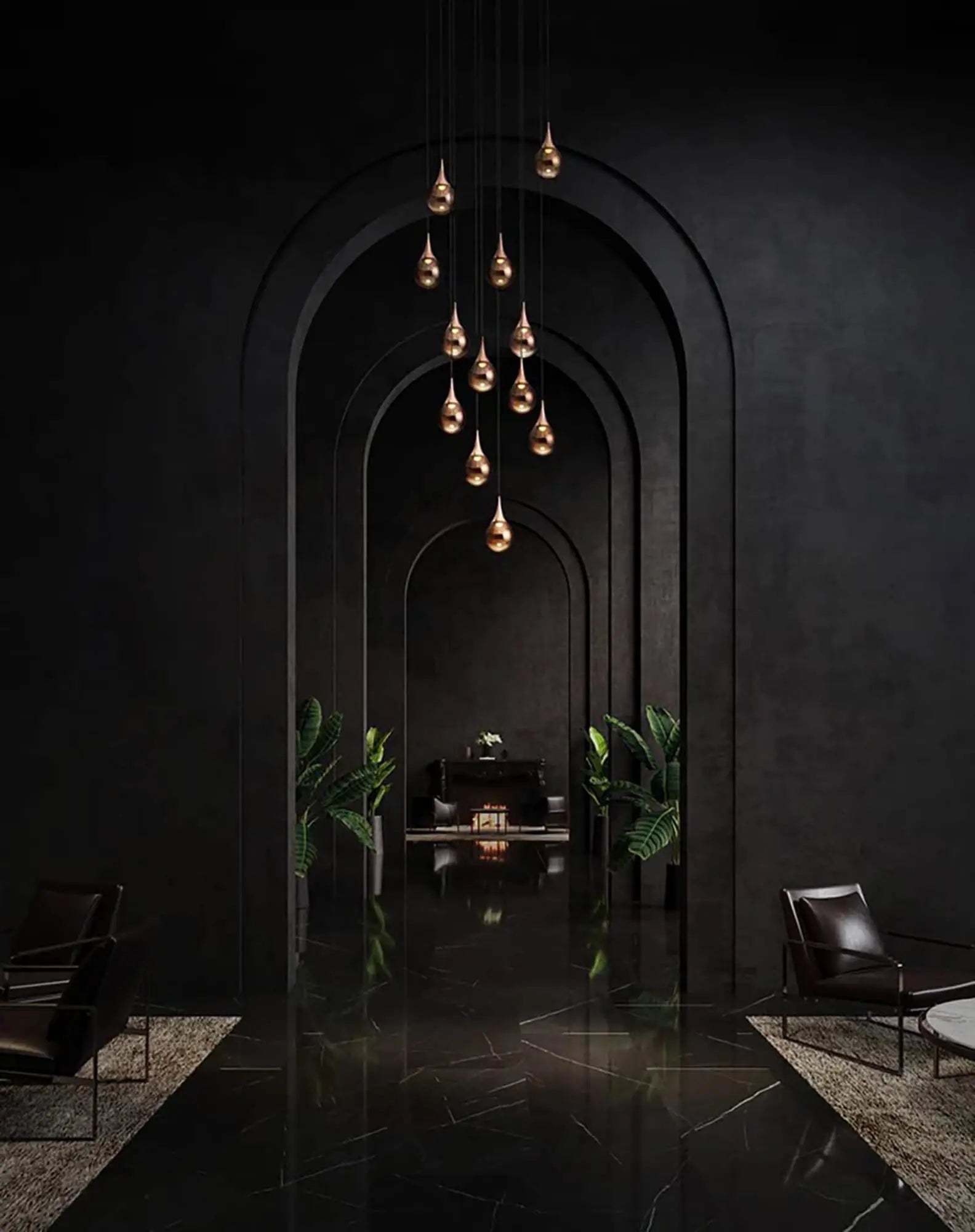 Pao Pao blown glass pendant light cluster