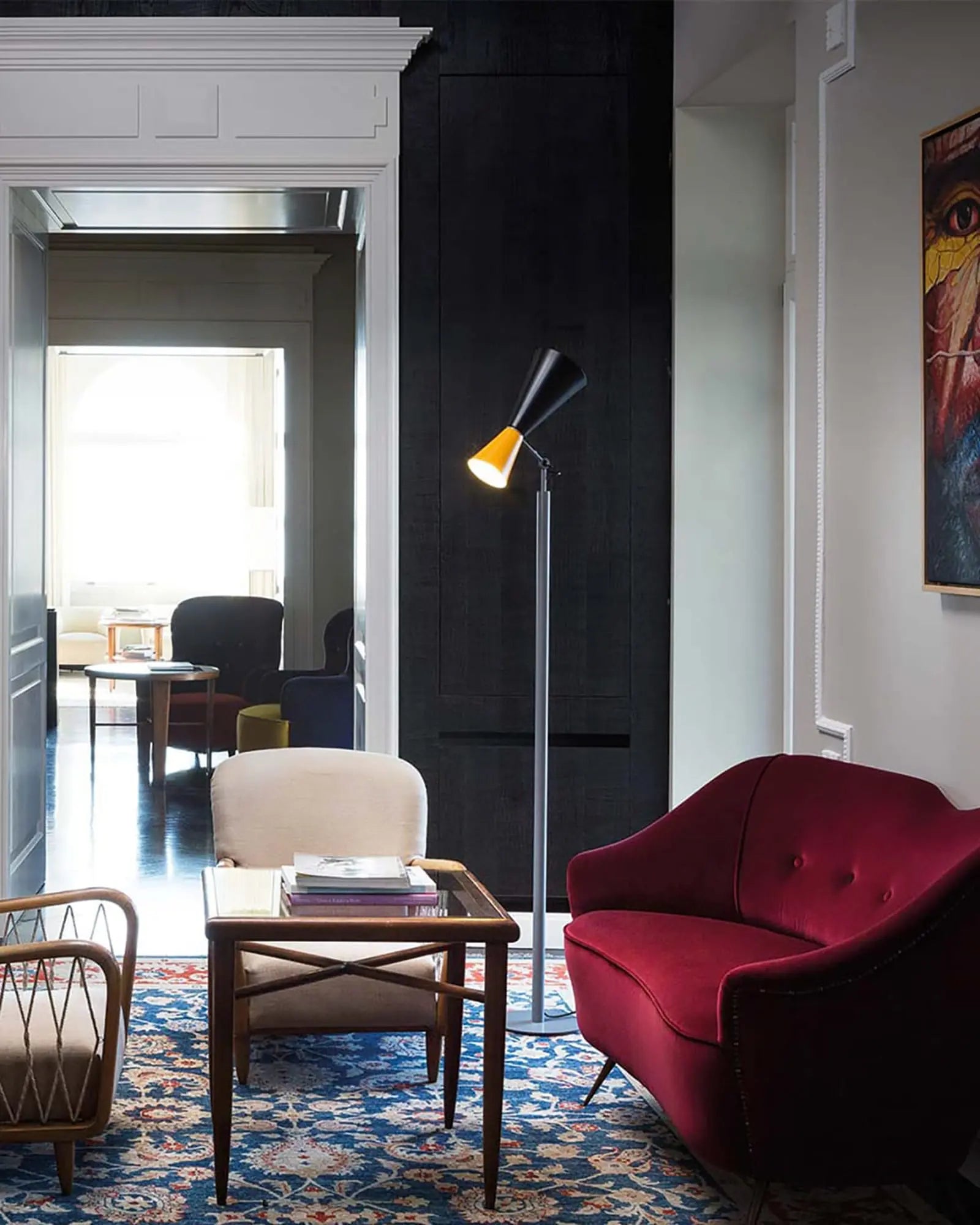 Parliament Iconic adjustable double conic head in a living area