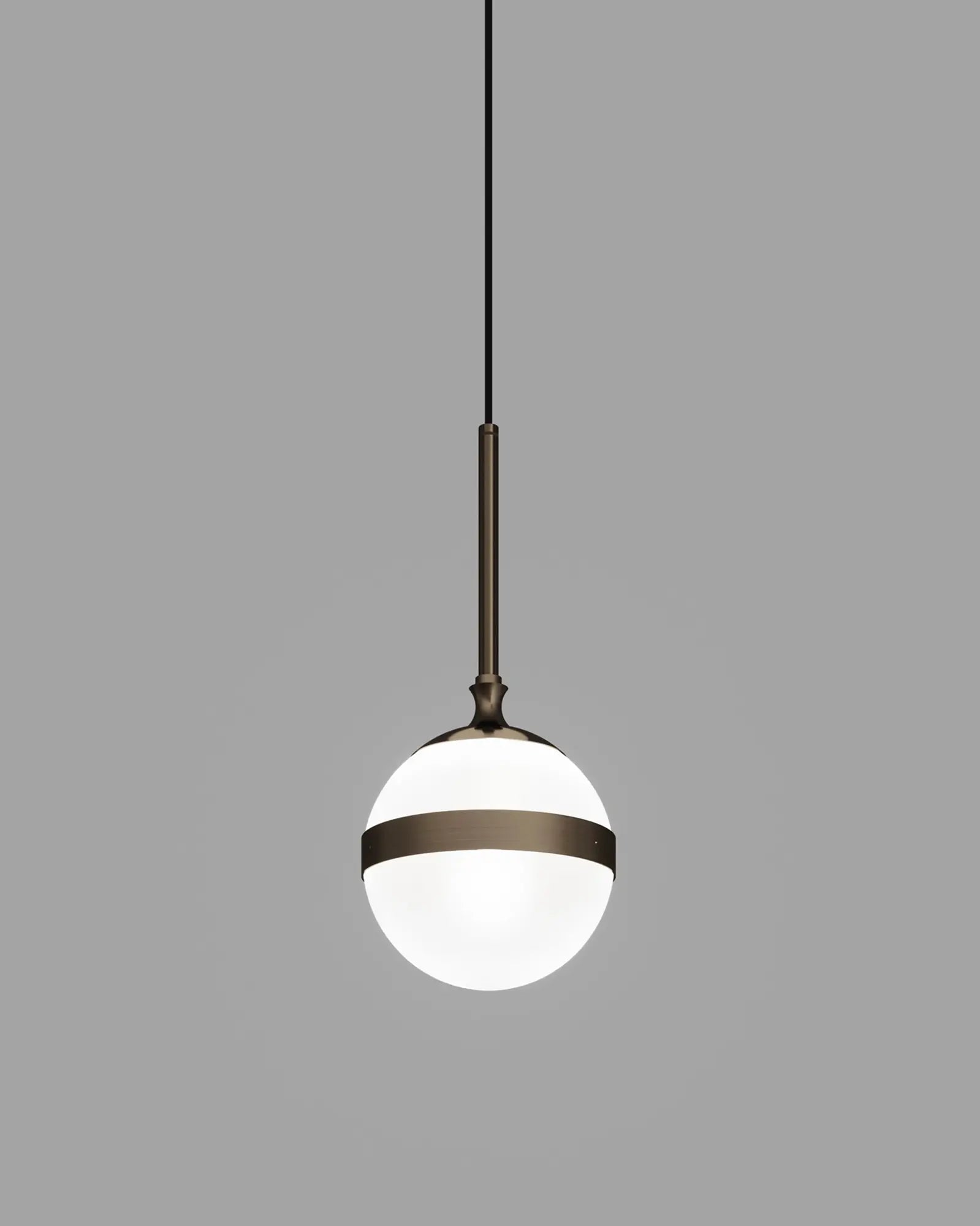 Peggy 1 orb shade contemporary pendant brass