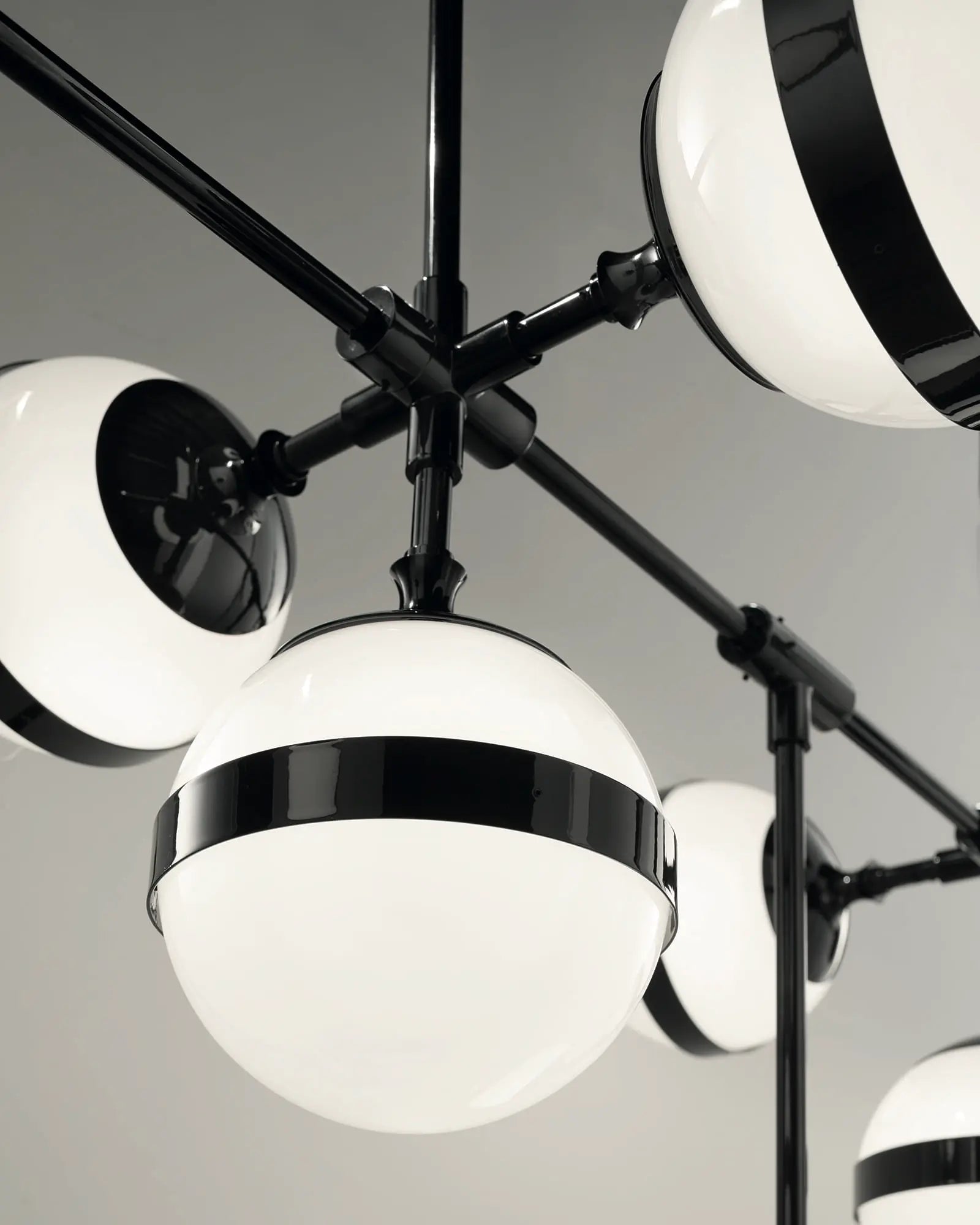 Peggy 9 orb shades contemporary pendant detail black