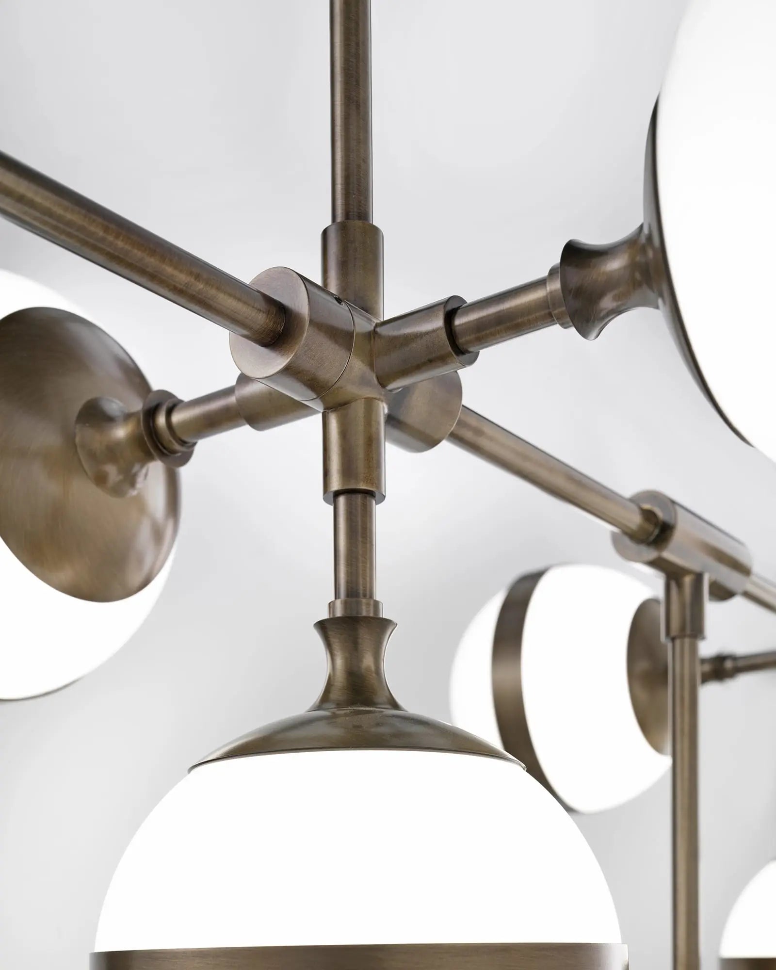 Peggy 9 orb shades contemporary pendant detail brass
