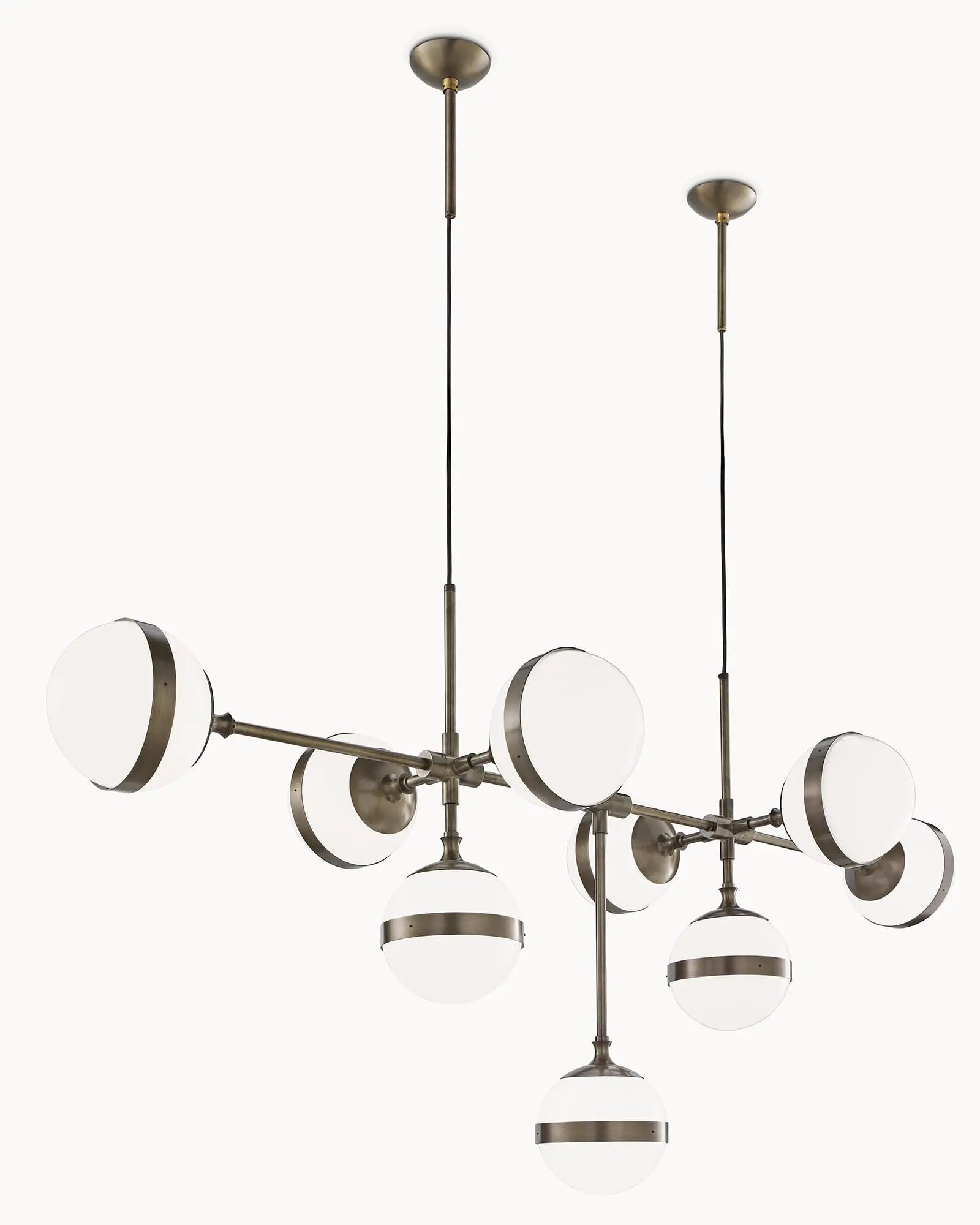 Peggy 9 orb shades contemporary pendant brass