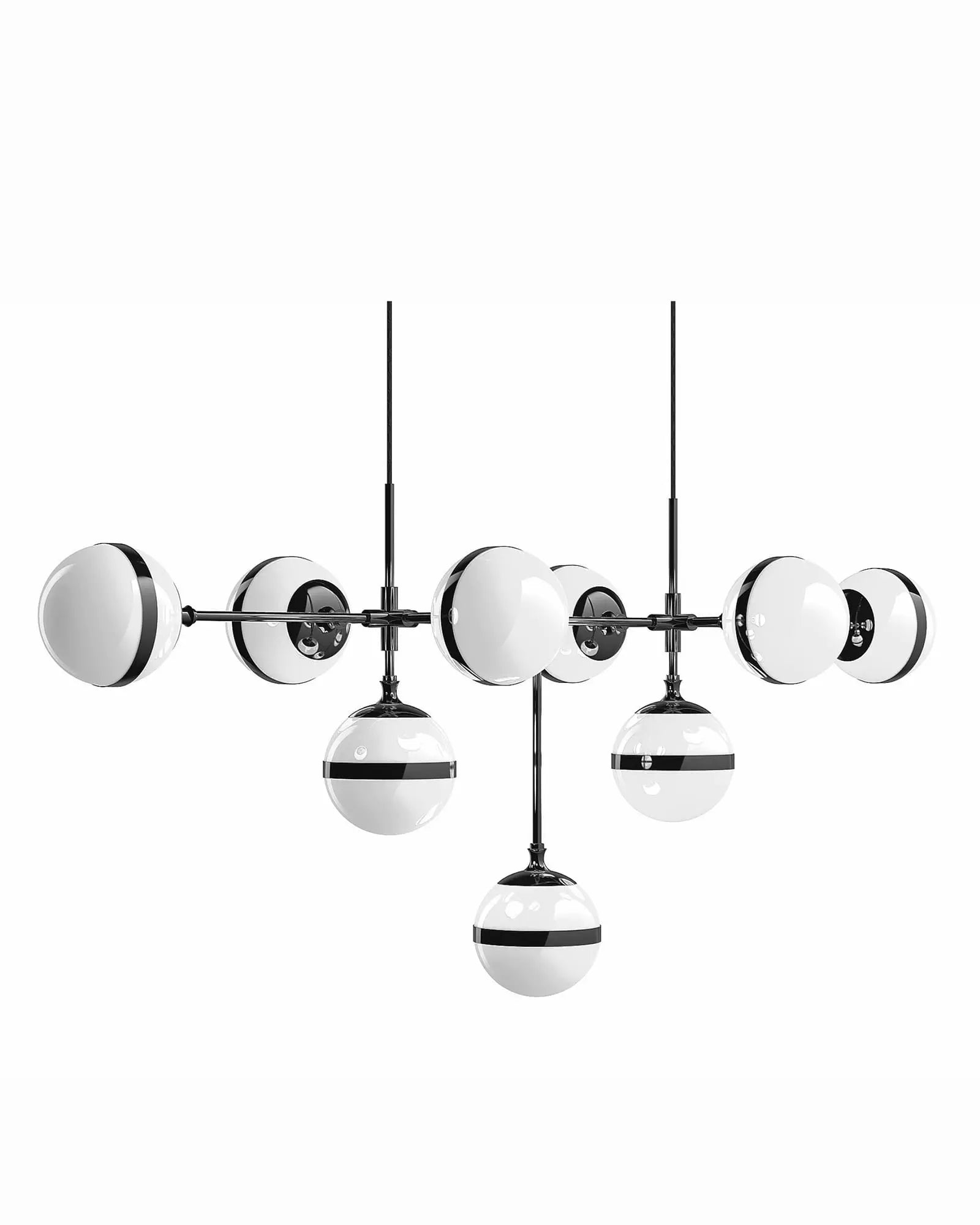 Peggy 9 orb shades contemporary pendant black