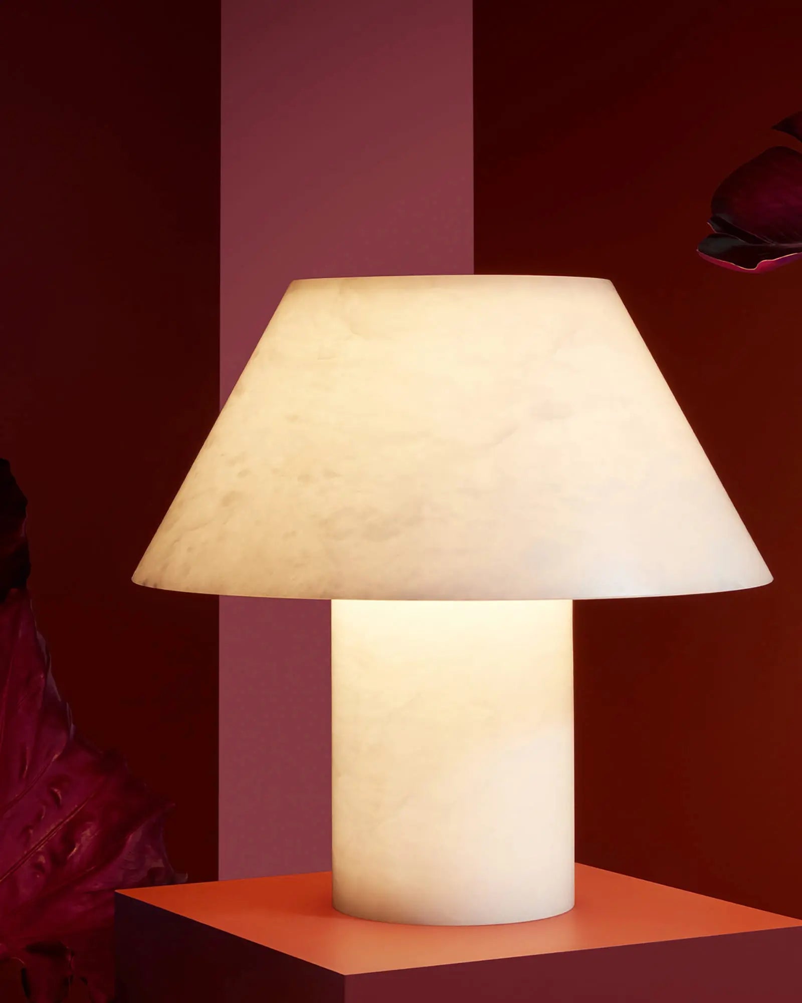 Porta alabaster contemporary table lamp in large
