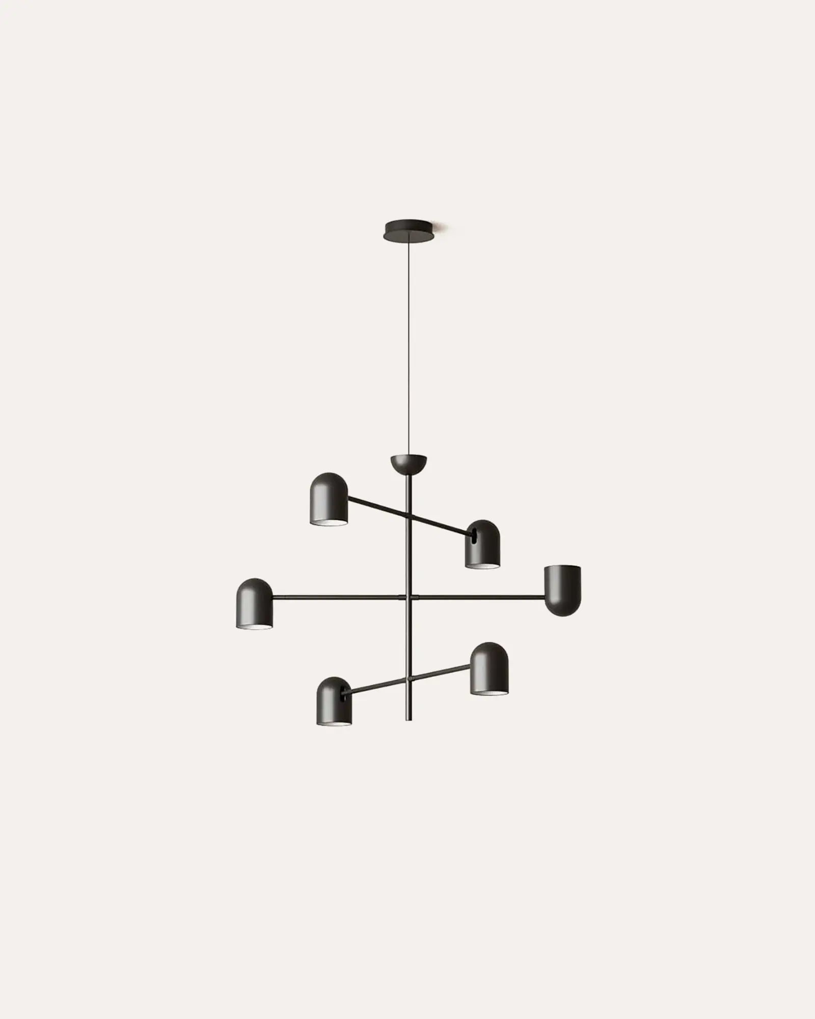 Pipe modern matte black 6 lights pendant light product photo
