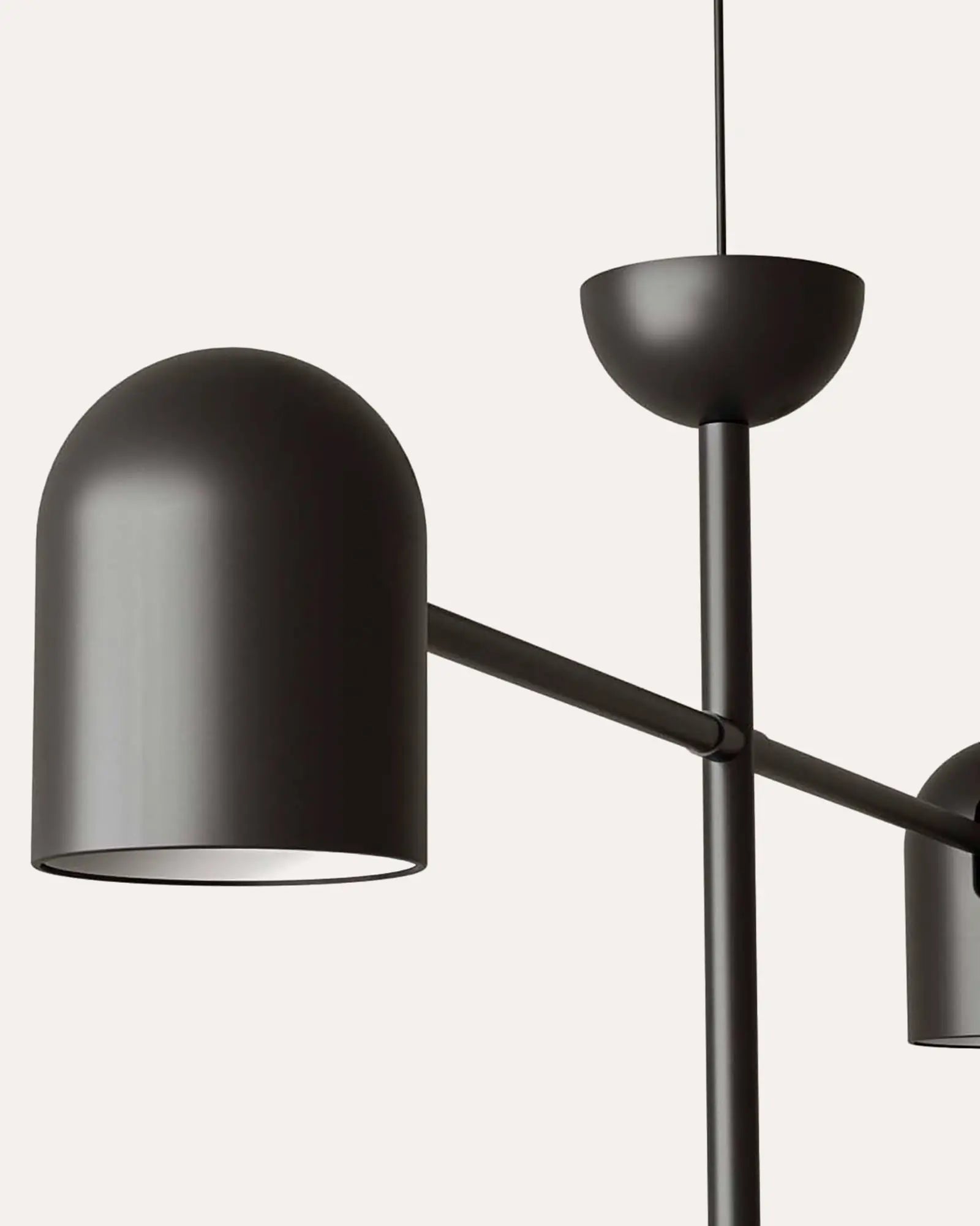 Pipe modern matte black 6 lights pendant light detail