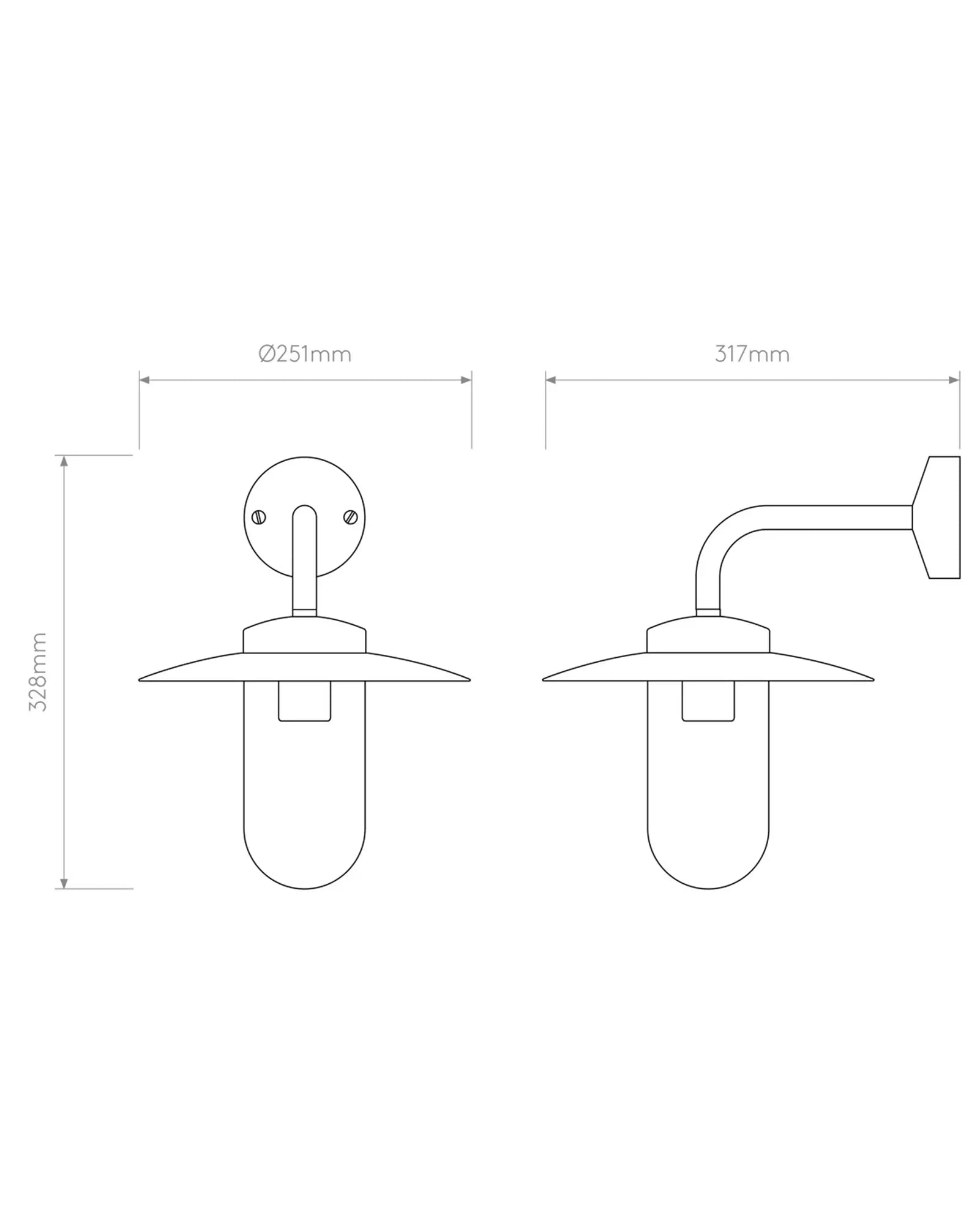 Portree Wall Light Outdoor lantern style coastal brass wall light sizes