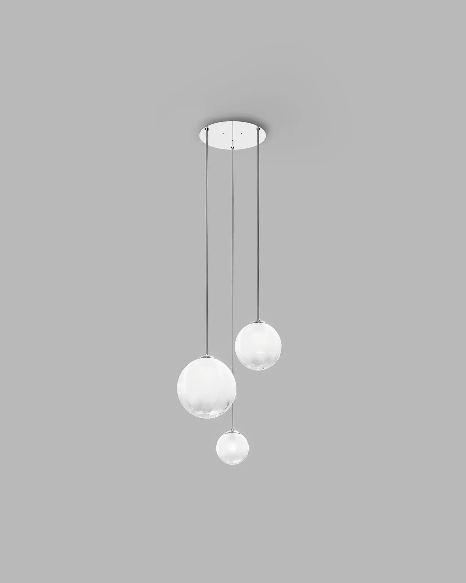 Puppet blown glass murano orb pendant light cluster