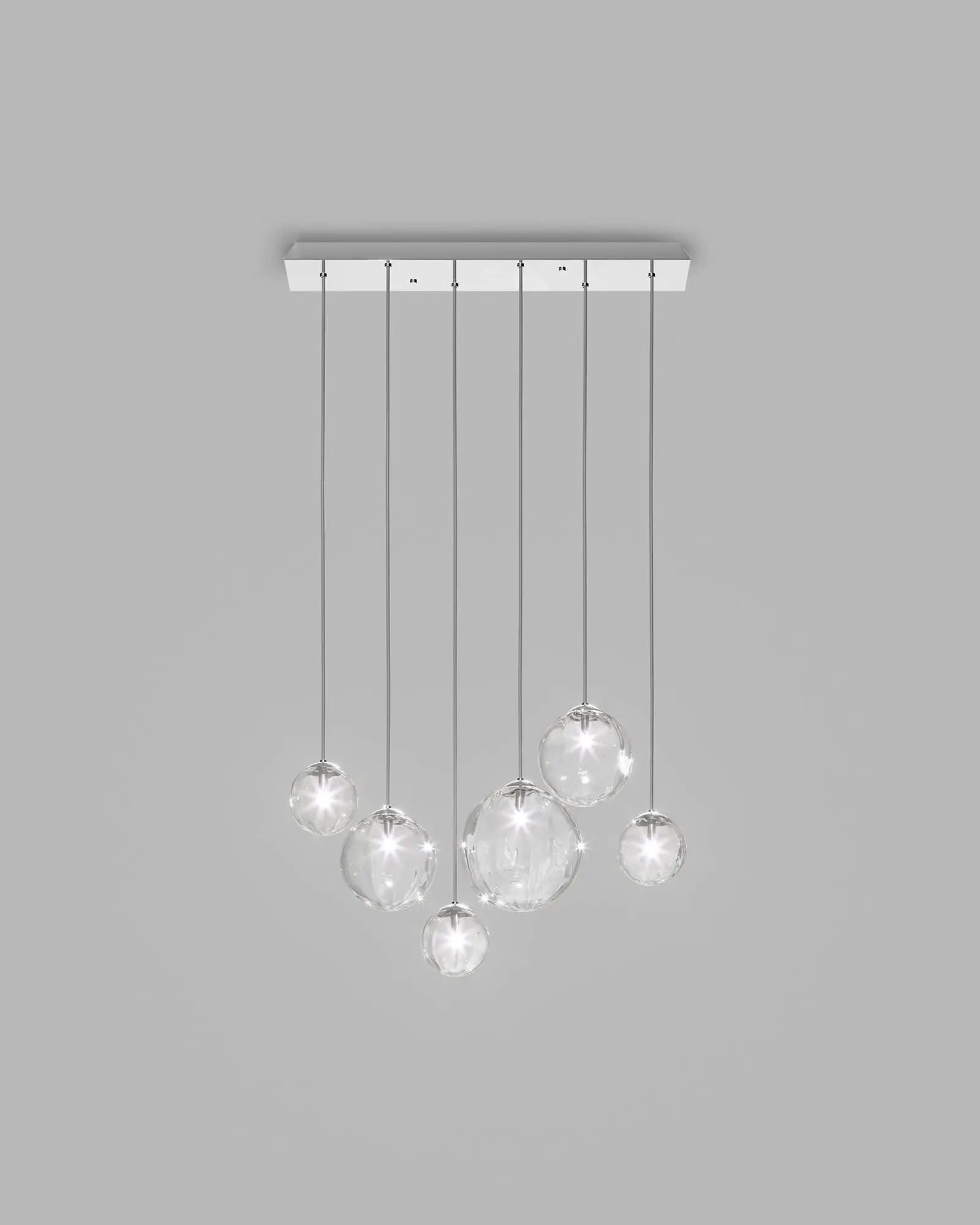 Puppet blown glass murano orb pendant light cluster