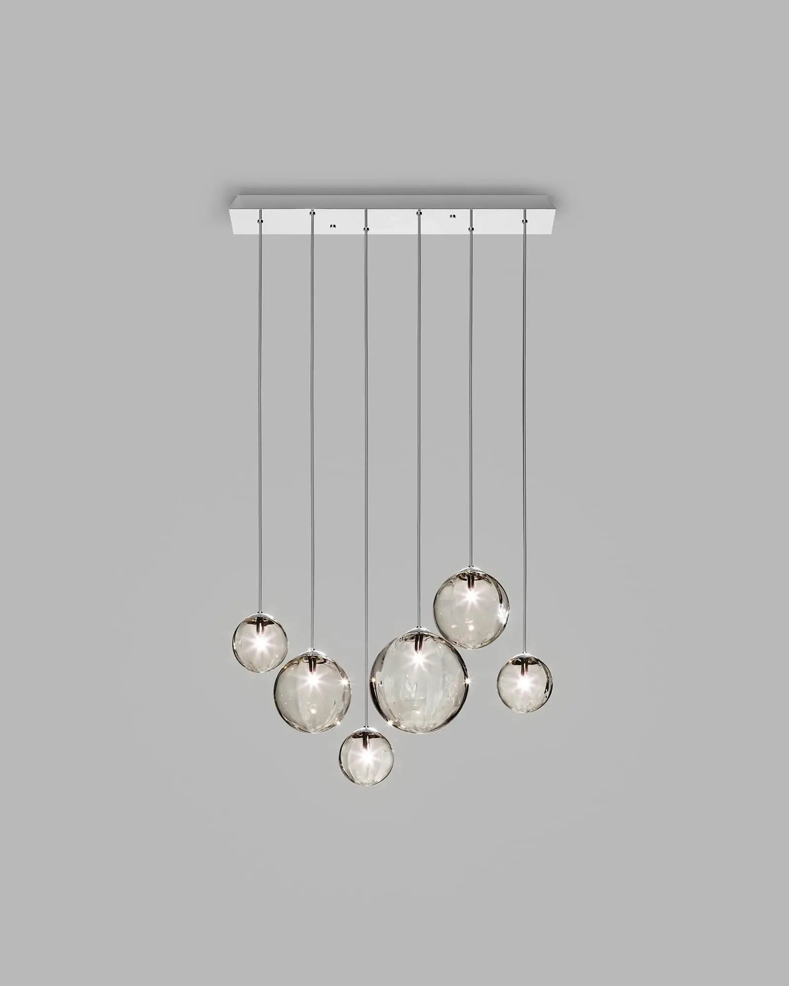 Puppet blown glass murano orb pendant light cluster