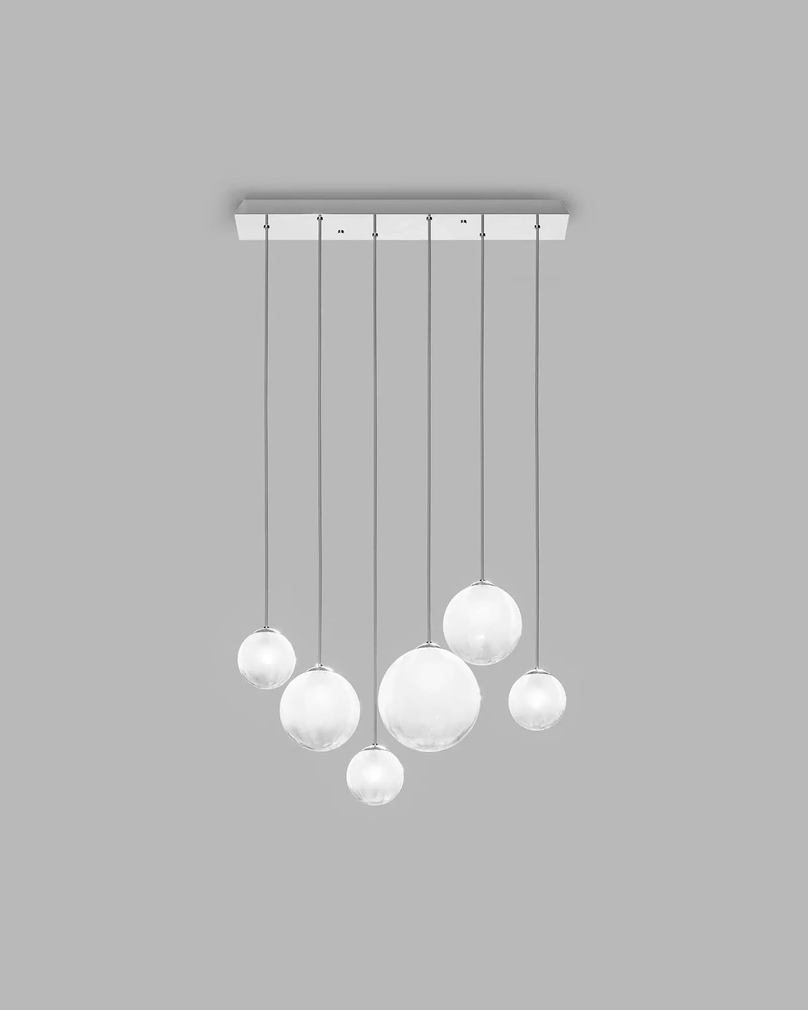 Puppet blown glass murano orb pendant light cluster