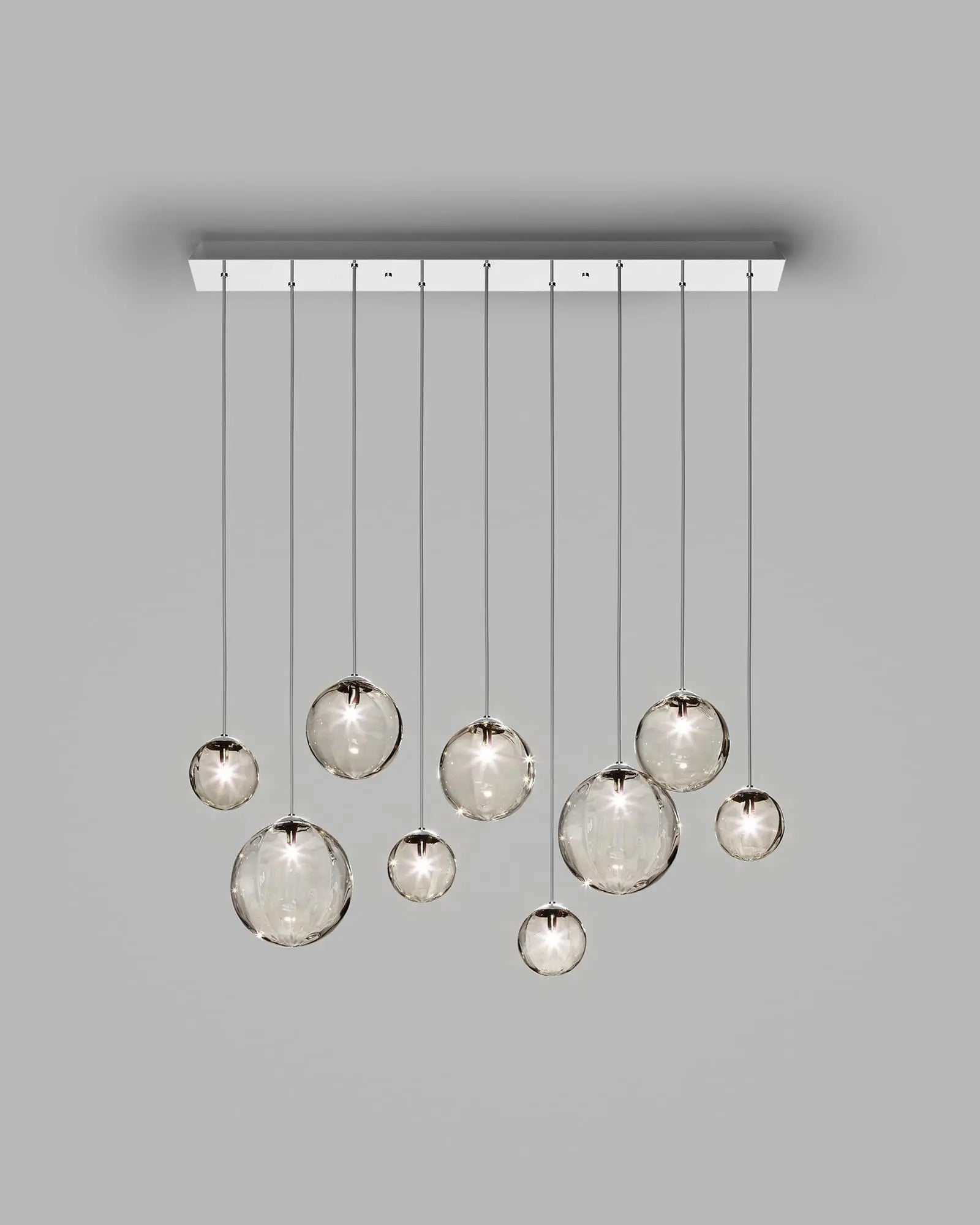 Puppet blown glass murano orb pendant light cluster