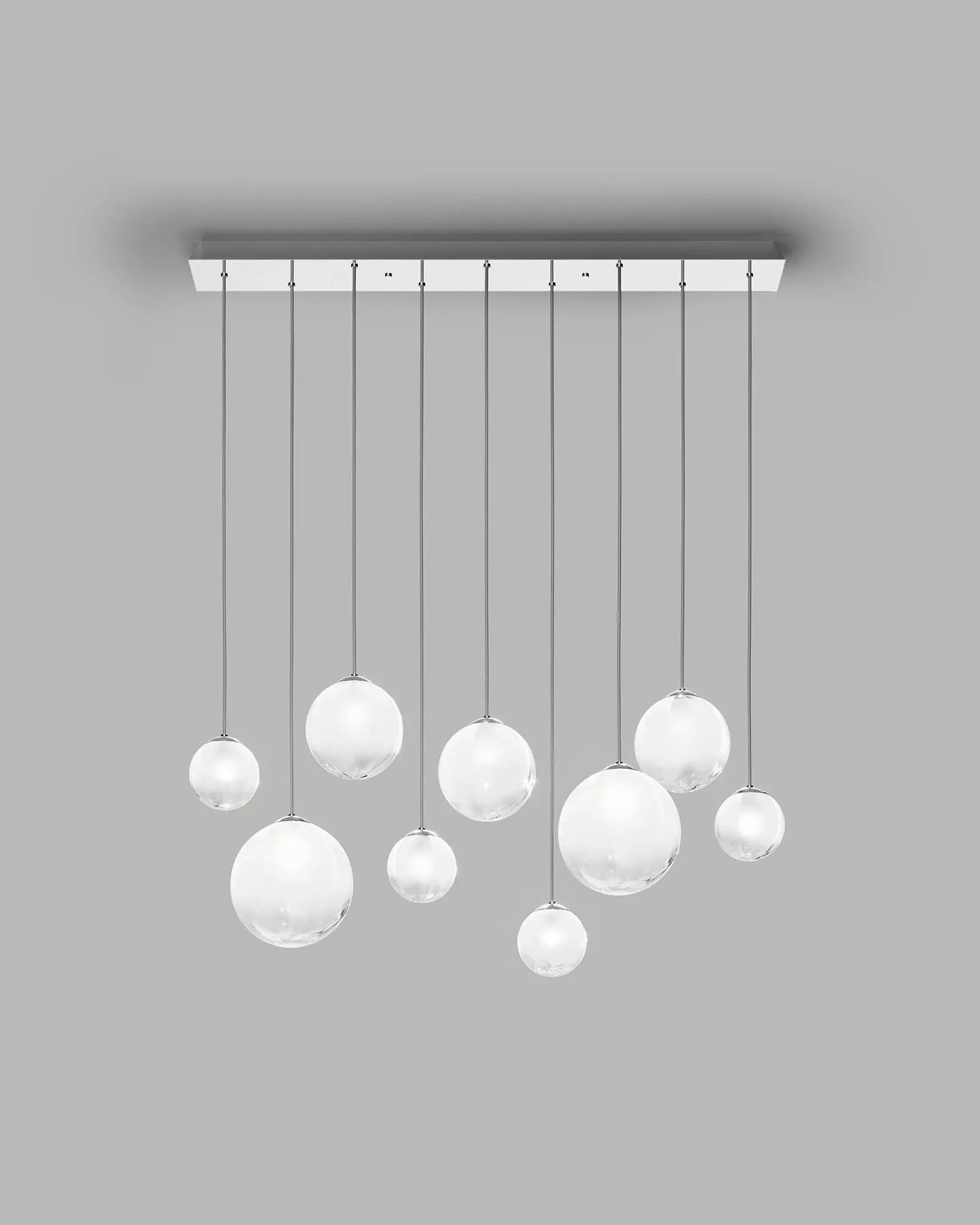 Puppet blown glass murano orb pendant light cluster