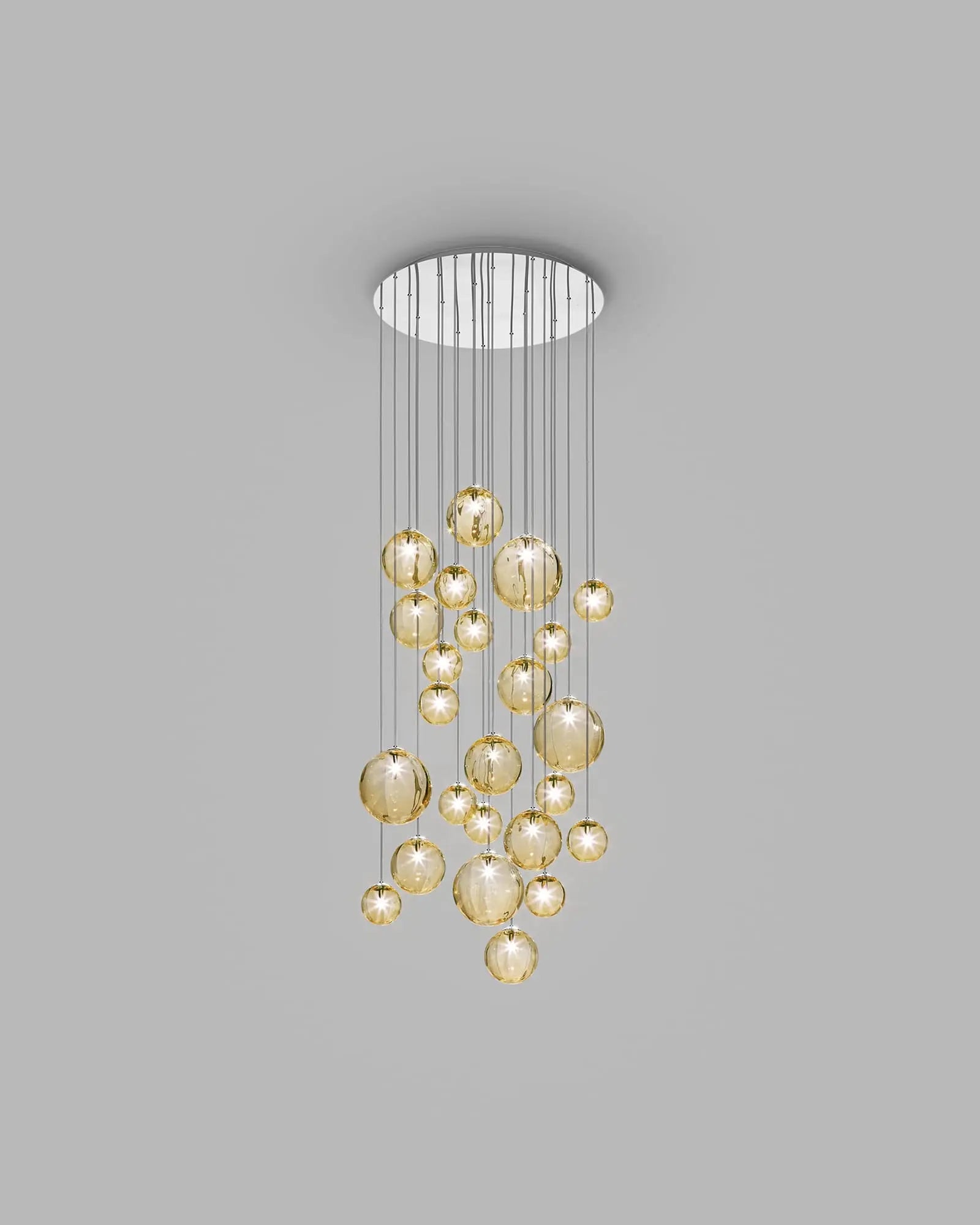 Puppet blown glass murano orb pendant light cluster