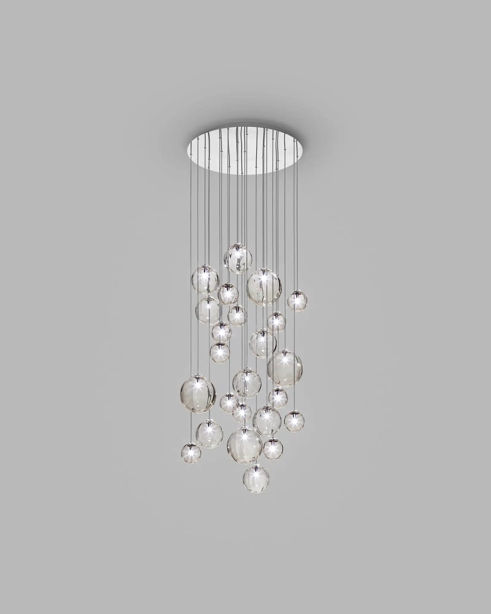 Puppet blown glass murano orb pendant light cluster