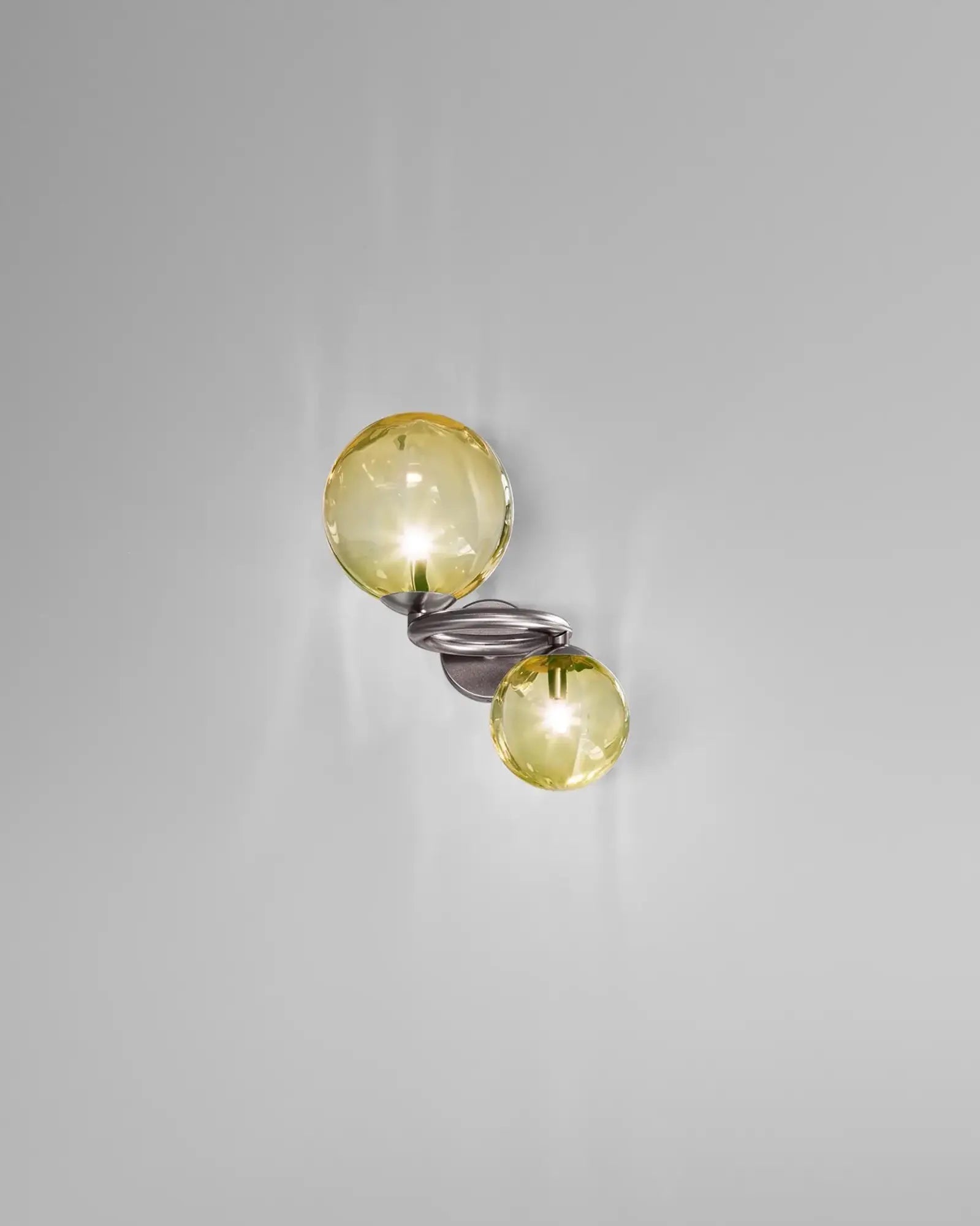 Puppet ring classic Murano mouth blown glass 2 orbs on a ring wall light