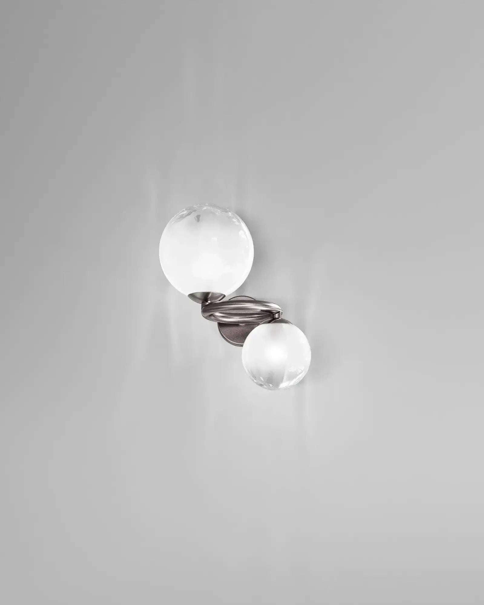 Puppet ring classic Murano mouth blown glass 2 orbs on a ring wall light