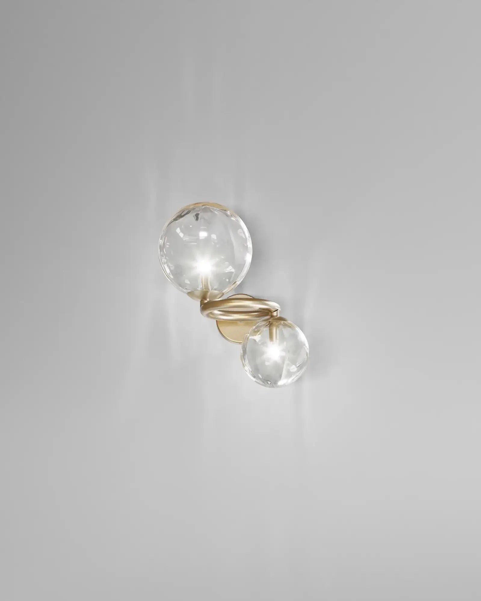 Puppet ring classic Murano mouth blown glass 2 orbs on a ring wall light