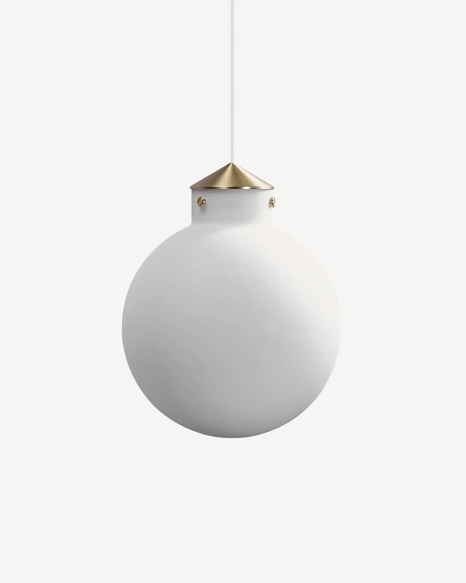 Raito opal glass orb and brass pendant light
