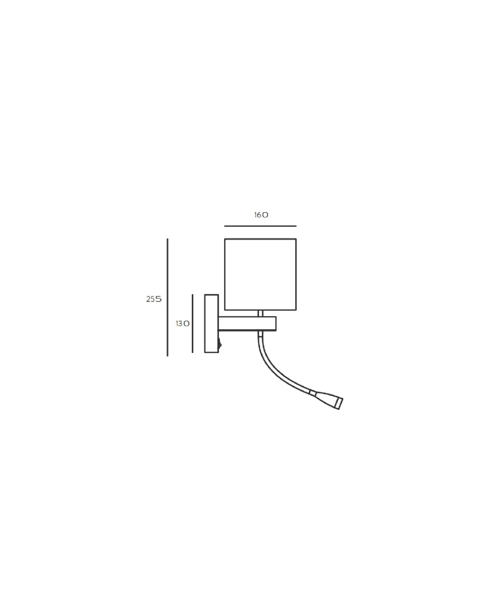 Read modern wall light with fabric shade and adjustable spotlight sizes