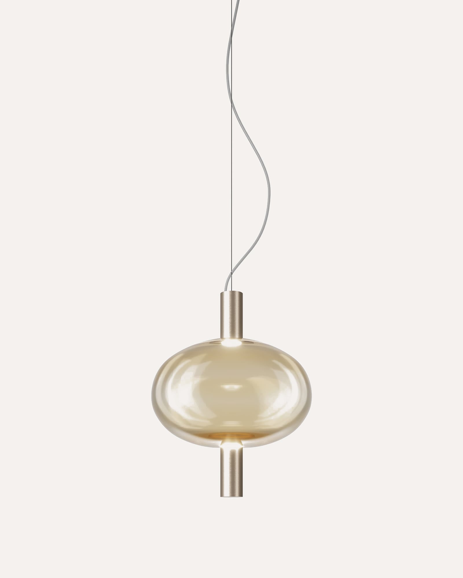 Riflesso modern blown glass and metal pendant light