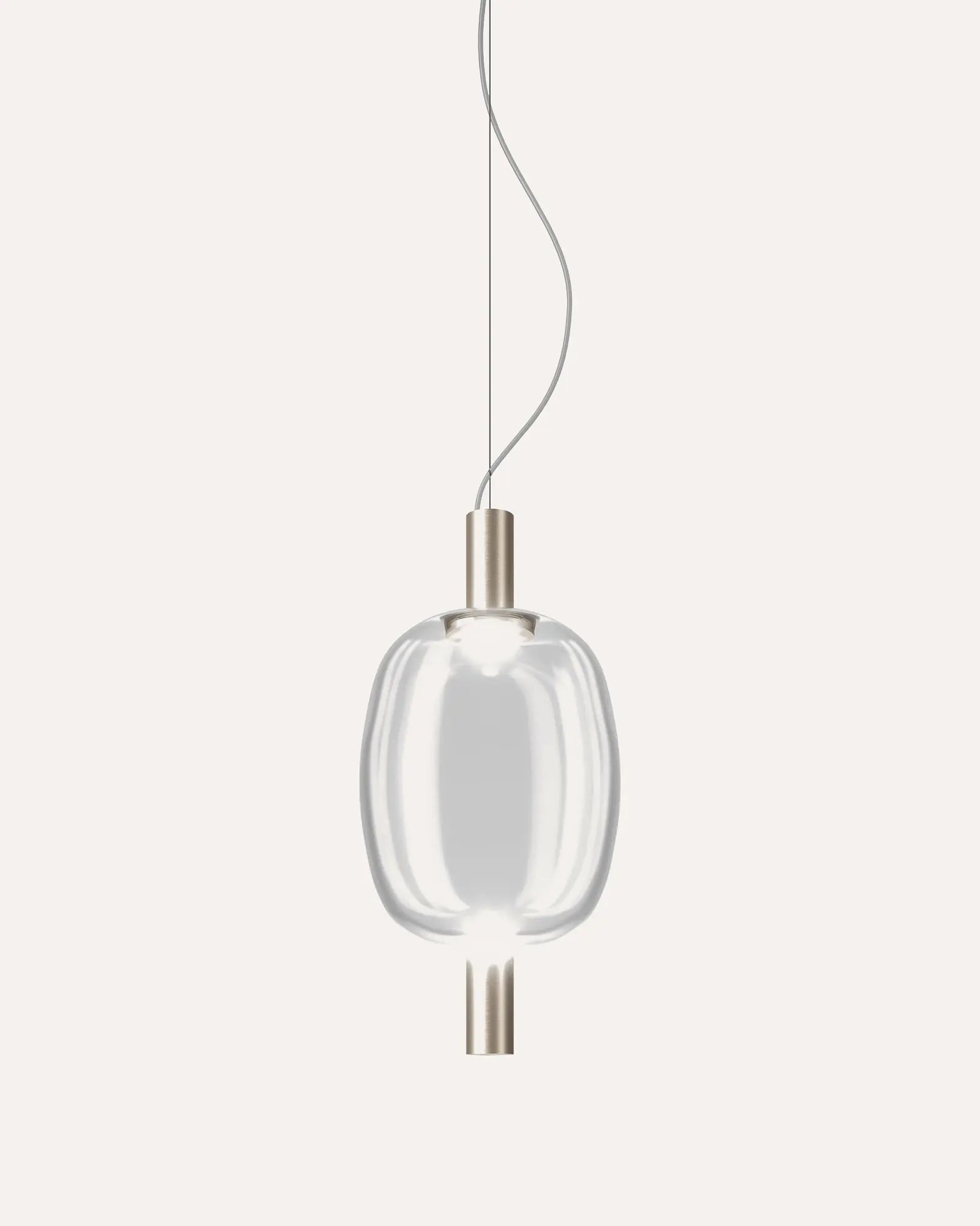 Riflesso modern blown glass and metal pendant light