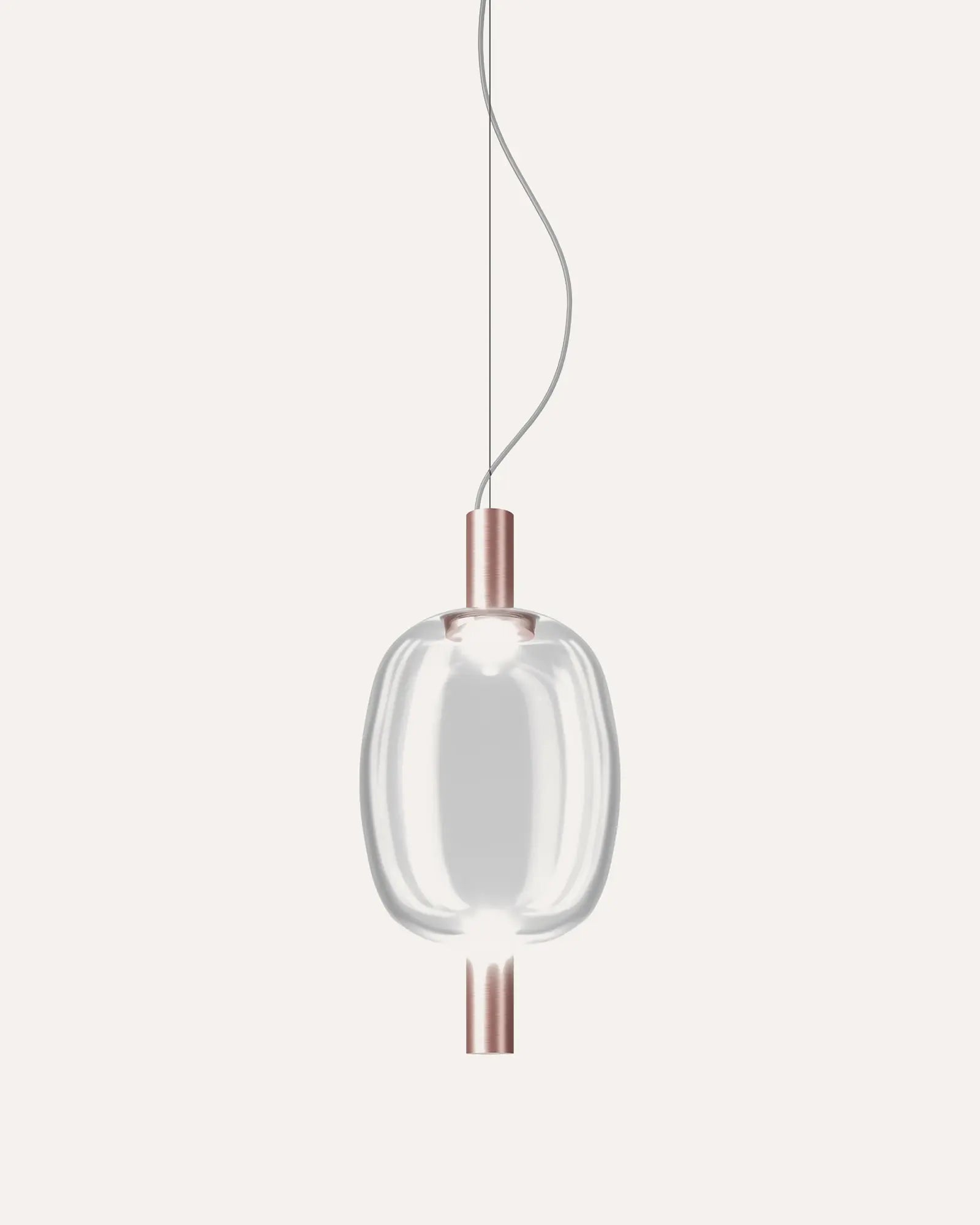 Riflesso modern blown glass and metal pendant light