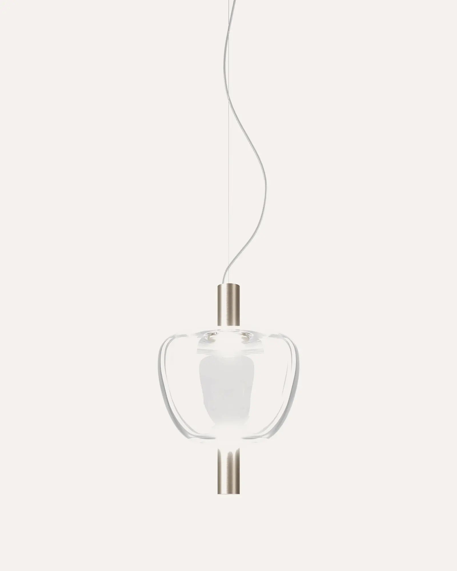 Riflesso modern blown glass and metal pendant light