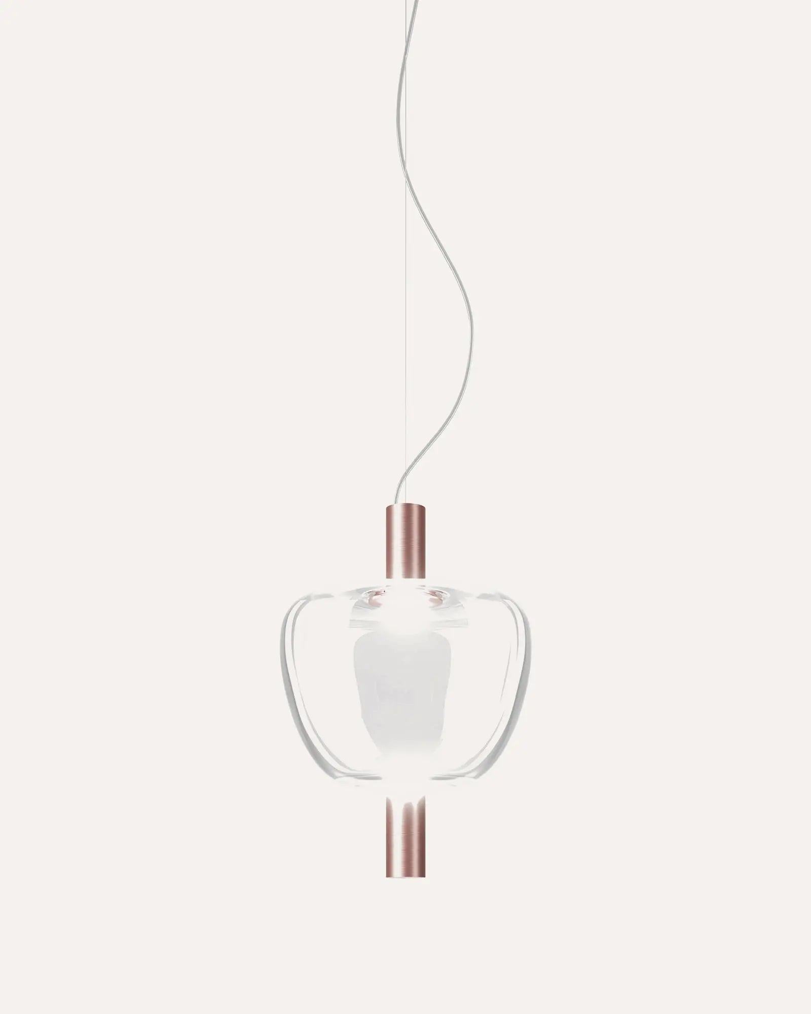 Riflesso modern blown glass and metal pendant light