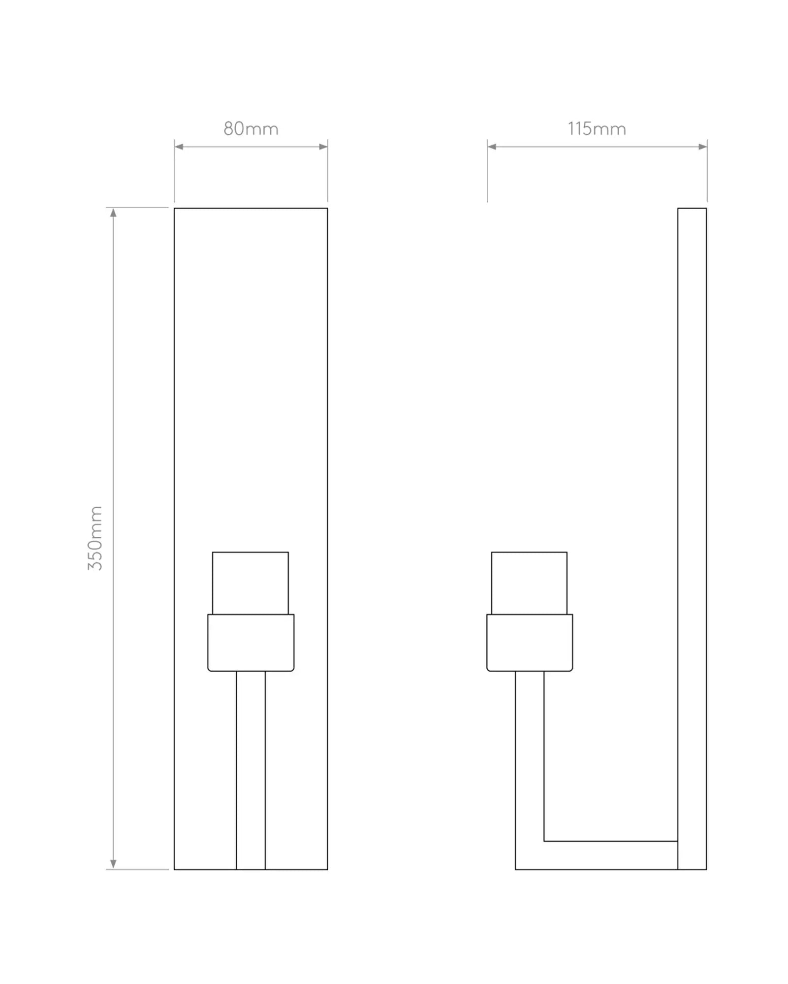 Riva Bathroom wall light sizes