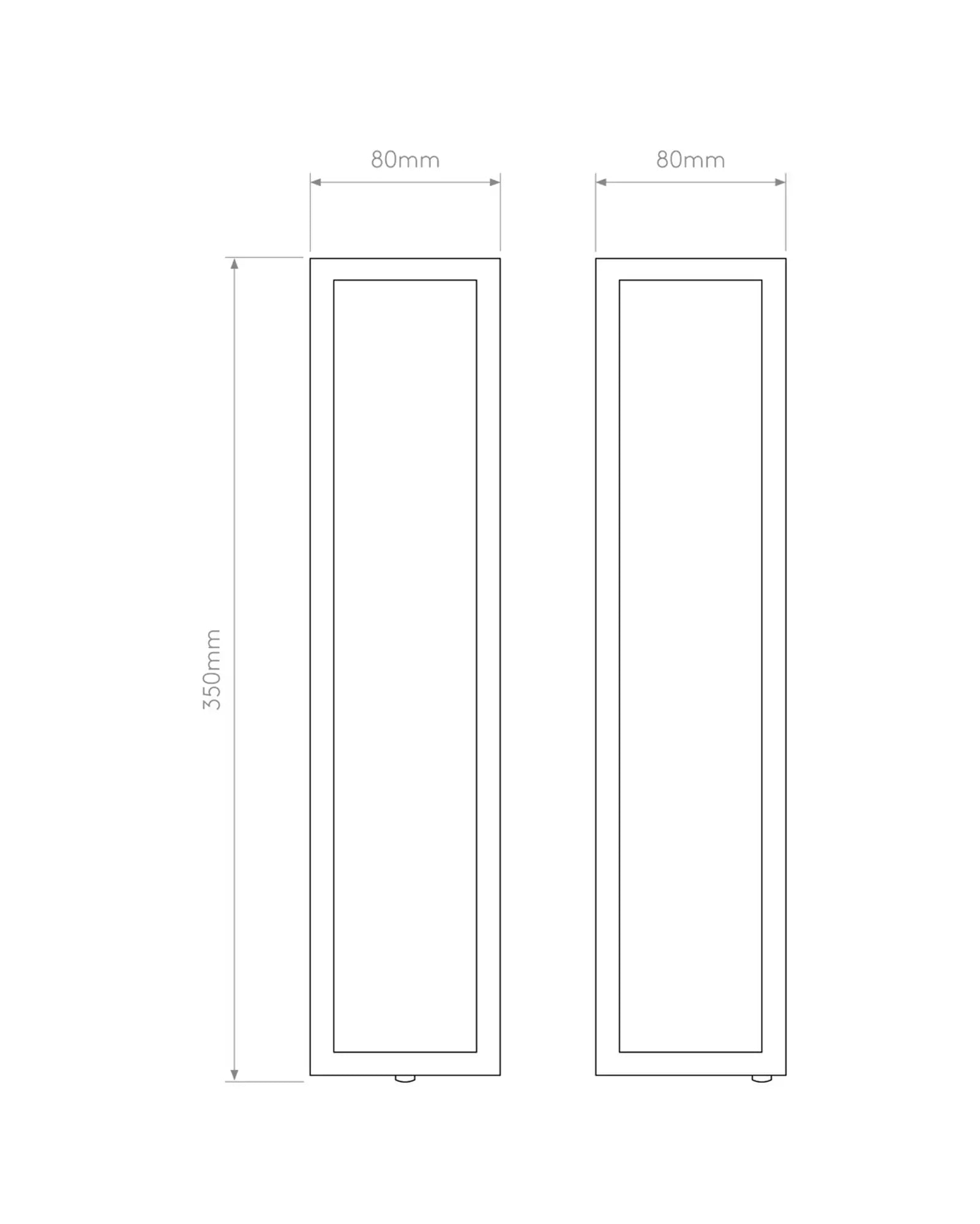 Salerno metal and opal glass rectangular contemporary wall light sizes