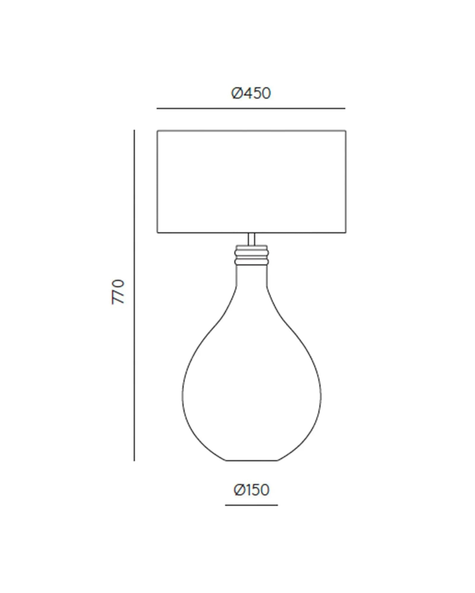 Sam classic Glass body and fabric shade decorative large size table lamp sizes