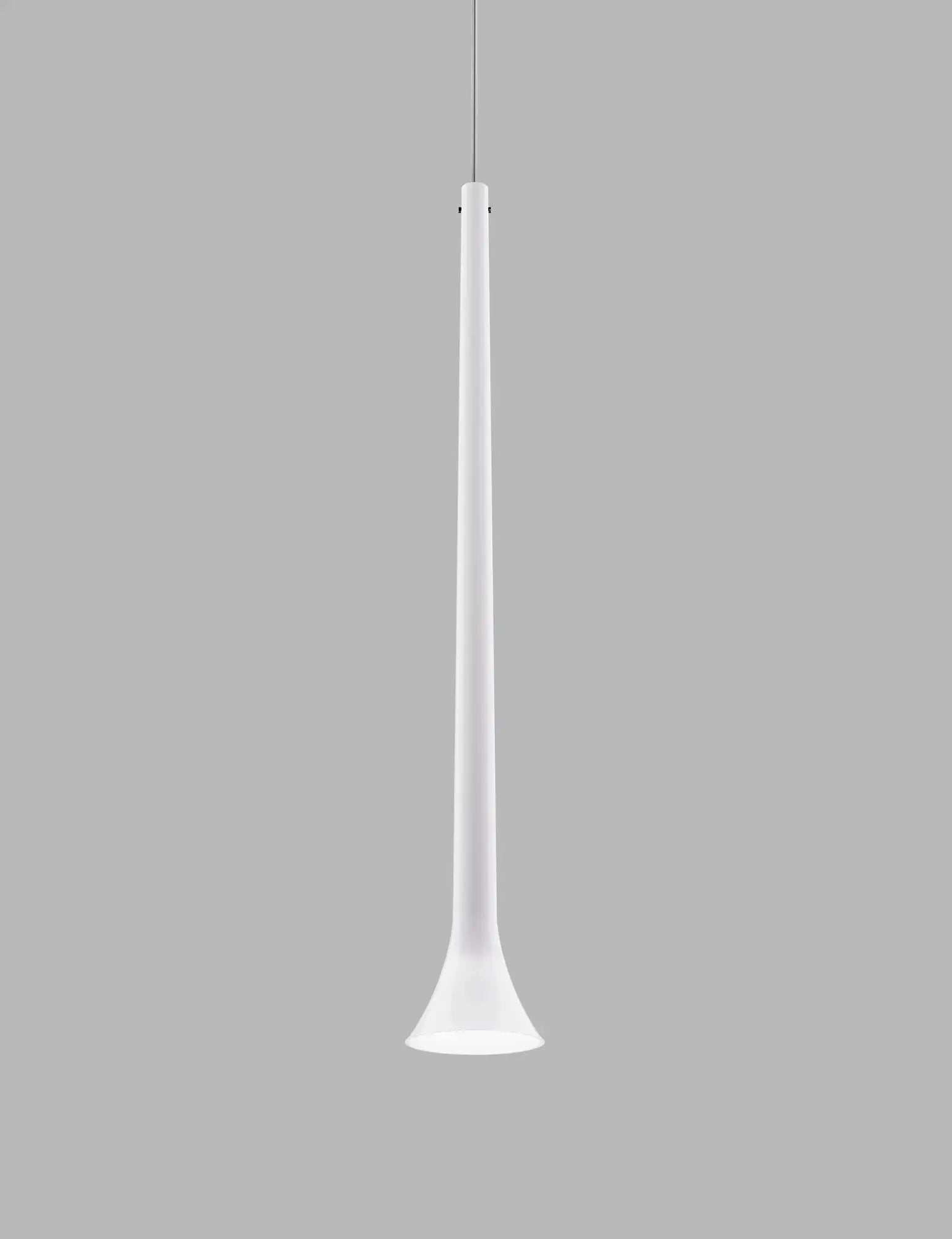 Sissi elongated cone blown glass pendant light white