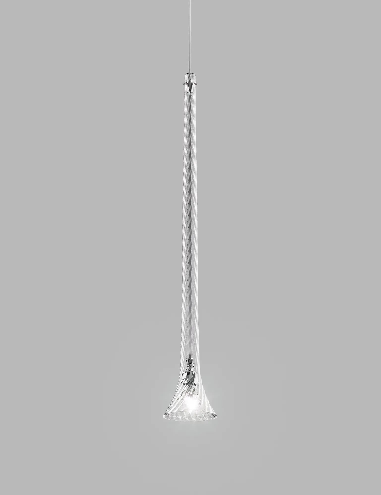 Sissi elongated cone blown glass pendant light crystal