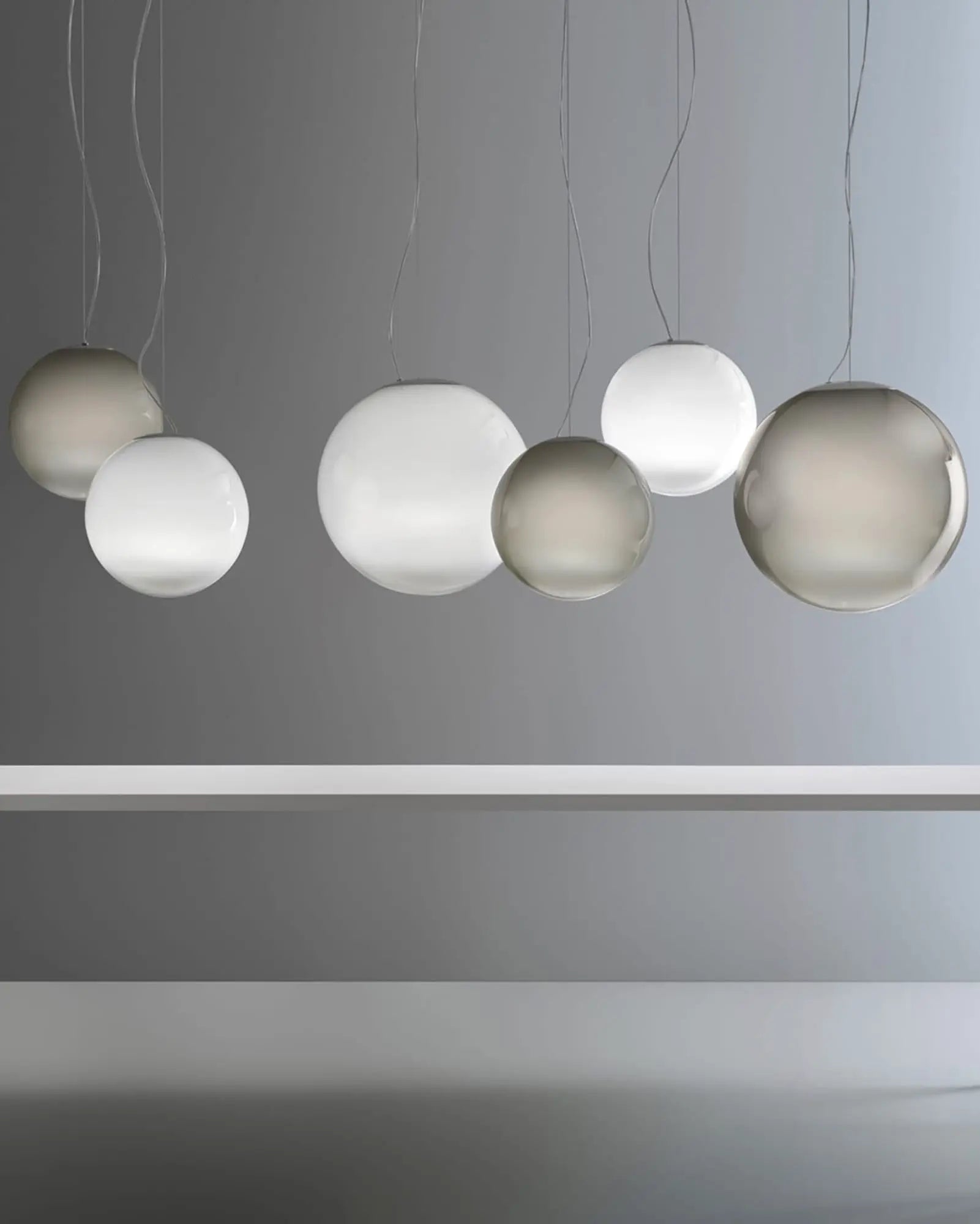 Smoke blown glass pendant light