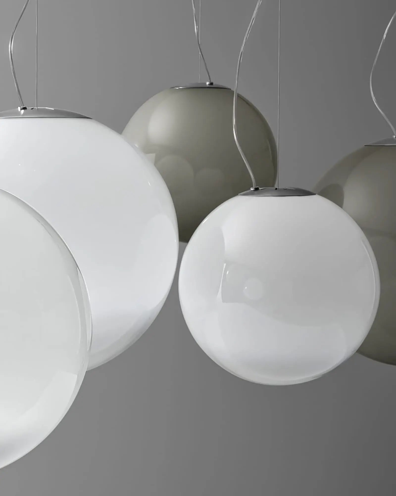 Smoke blown glass pendant light