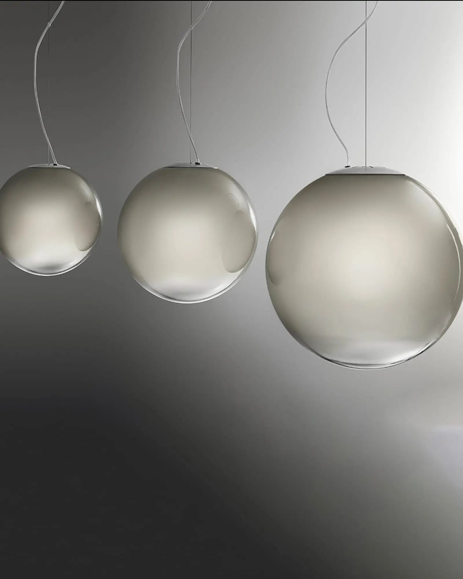 Smoke blown glass pendant light