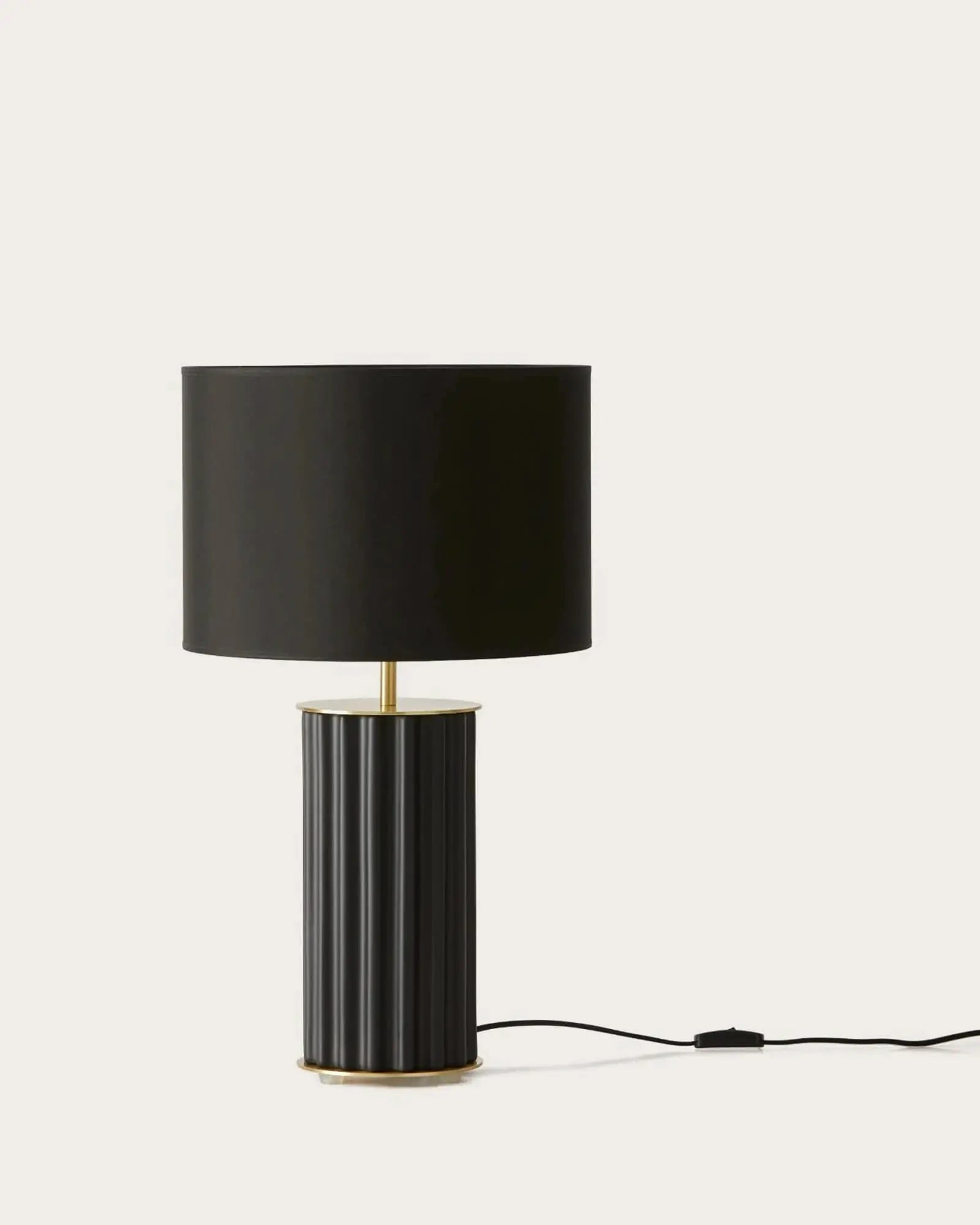 Sonica decorative contemporary ceramic and black fabric table lamp