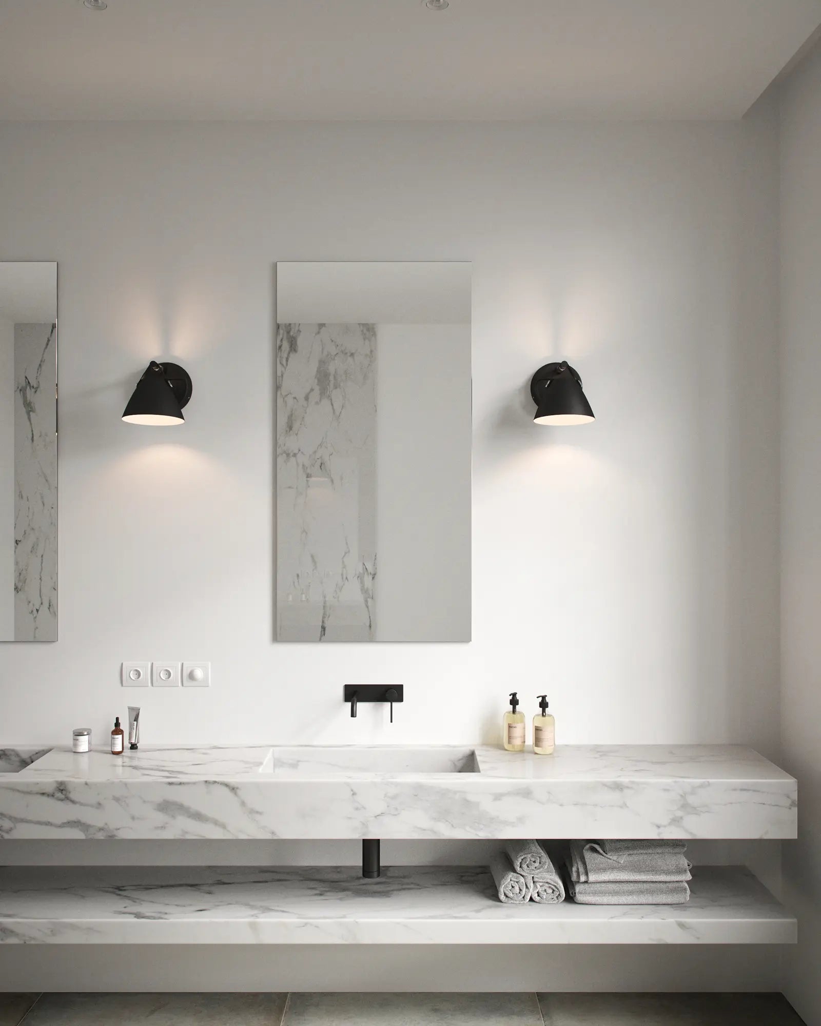 Strap scandinavian wall light bathroom