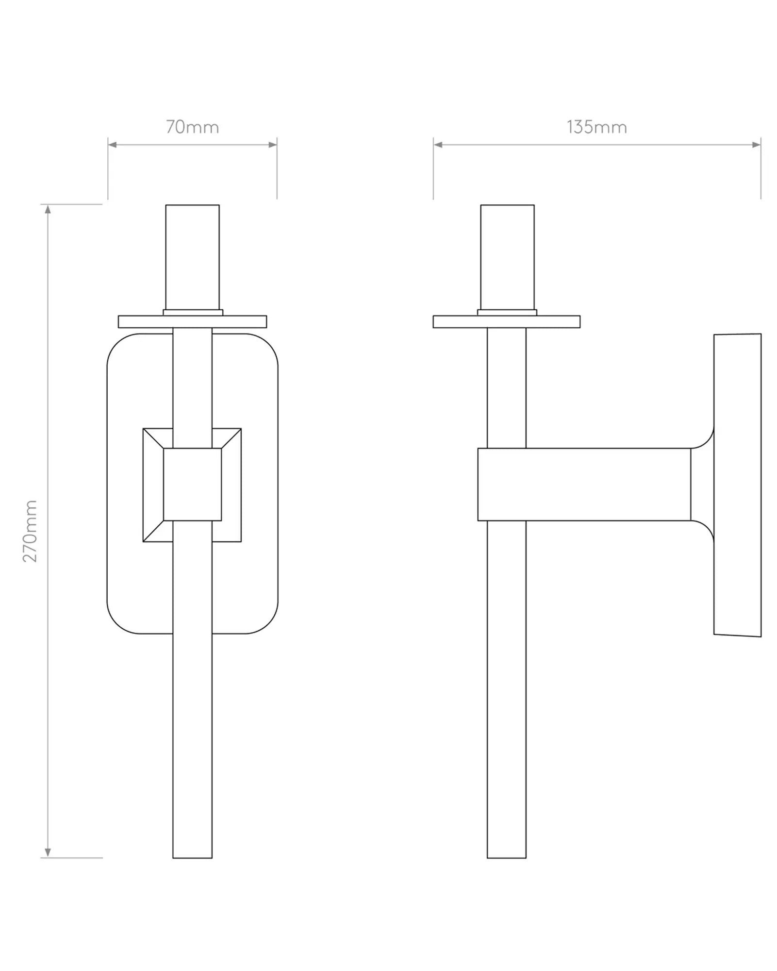 Tacoma single orb wall light sizes