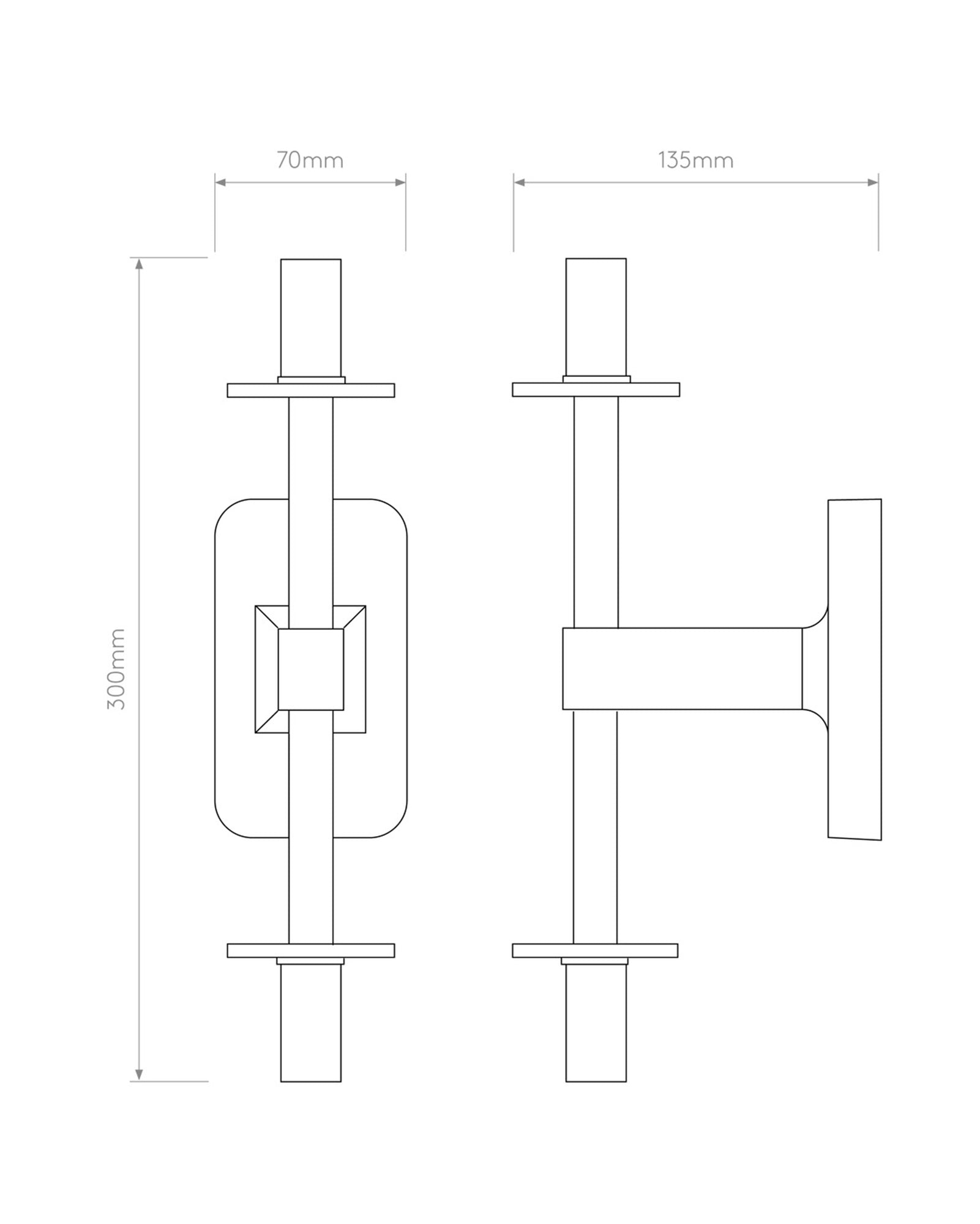 Tacoma twin classic double orb wall light sizes